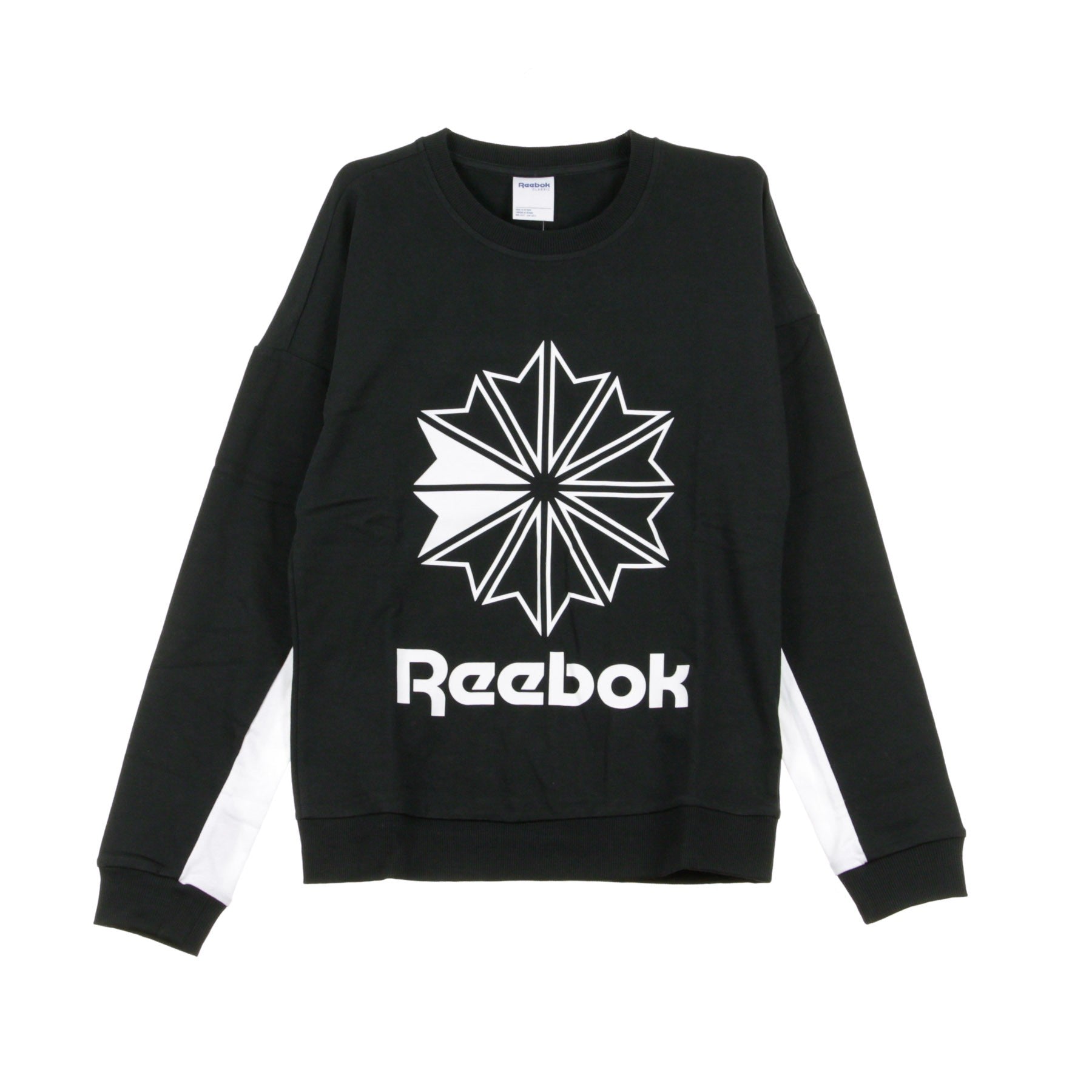 Reebok, Felpa Girocollo Donna Cl Ft Big Logo, Black