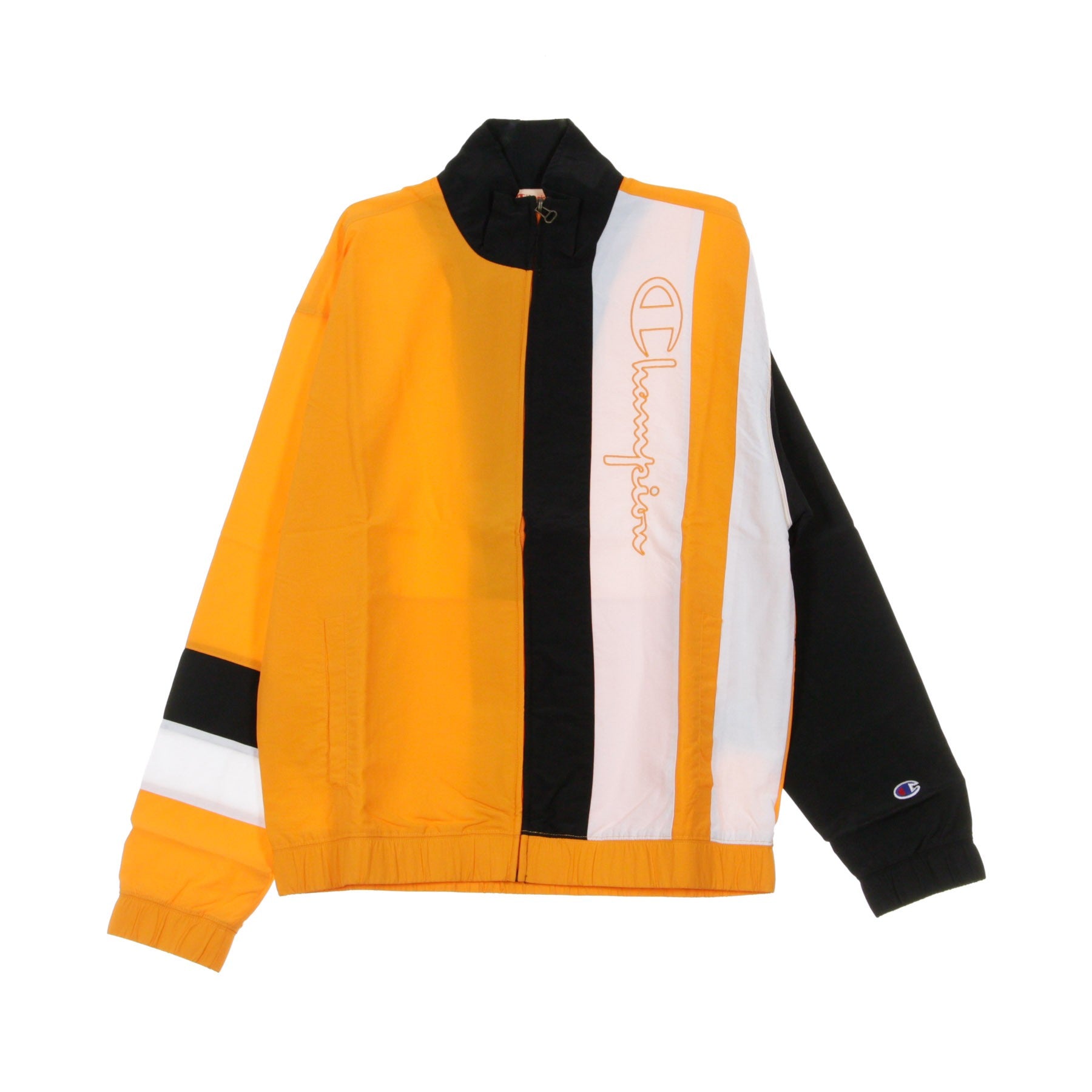 Champion, Giacca A Vento Uomo Full Zip Top, Light Orange/black/white