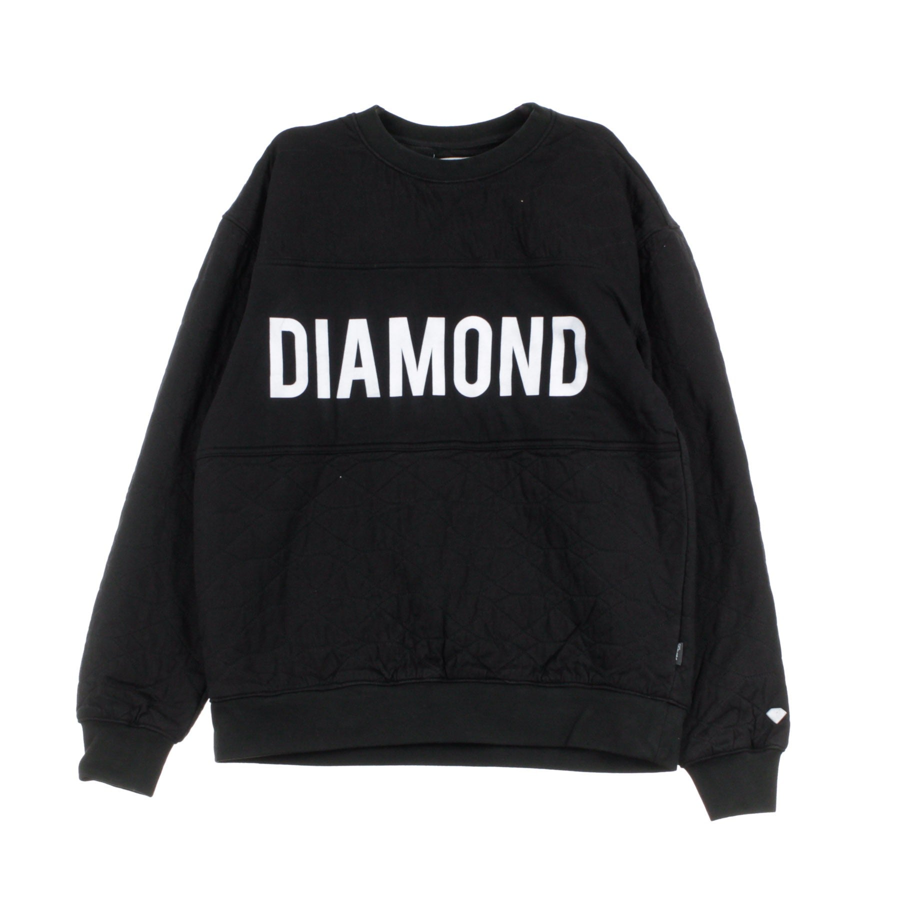 Diamond Supply, Felpa Girocollo Uomo Quilted Crewneck, Black