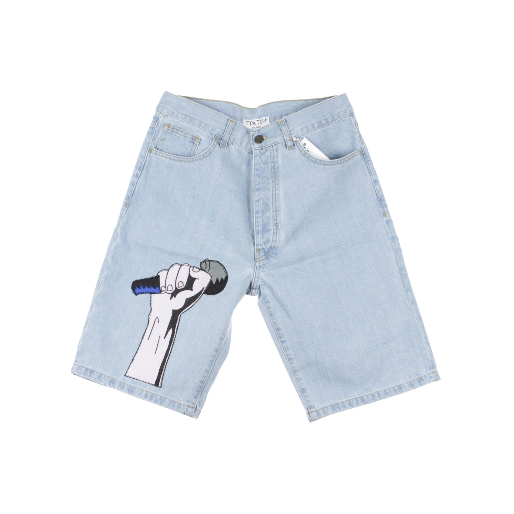 Tpatch, Jeans Corto Uomo Microfono Short, Light Denim