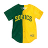 Mitchell & Ness, Casacca Bottoni Uomo Split Mesh Button Front Seasup, Original Team Colors