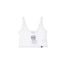 Dolly Noire, Canotta Corta Donna Hexagon Crop Tank Top, White
