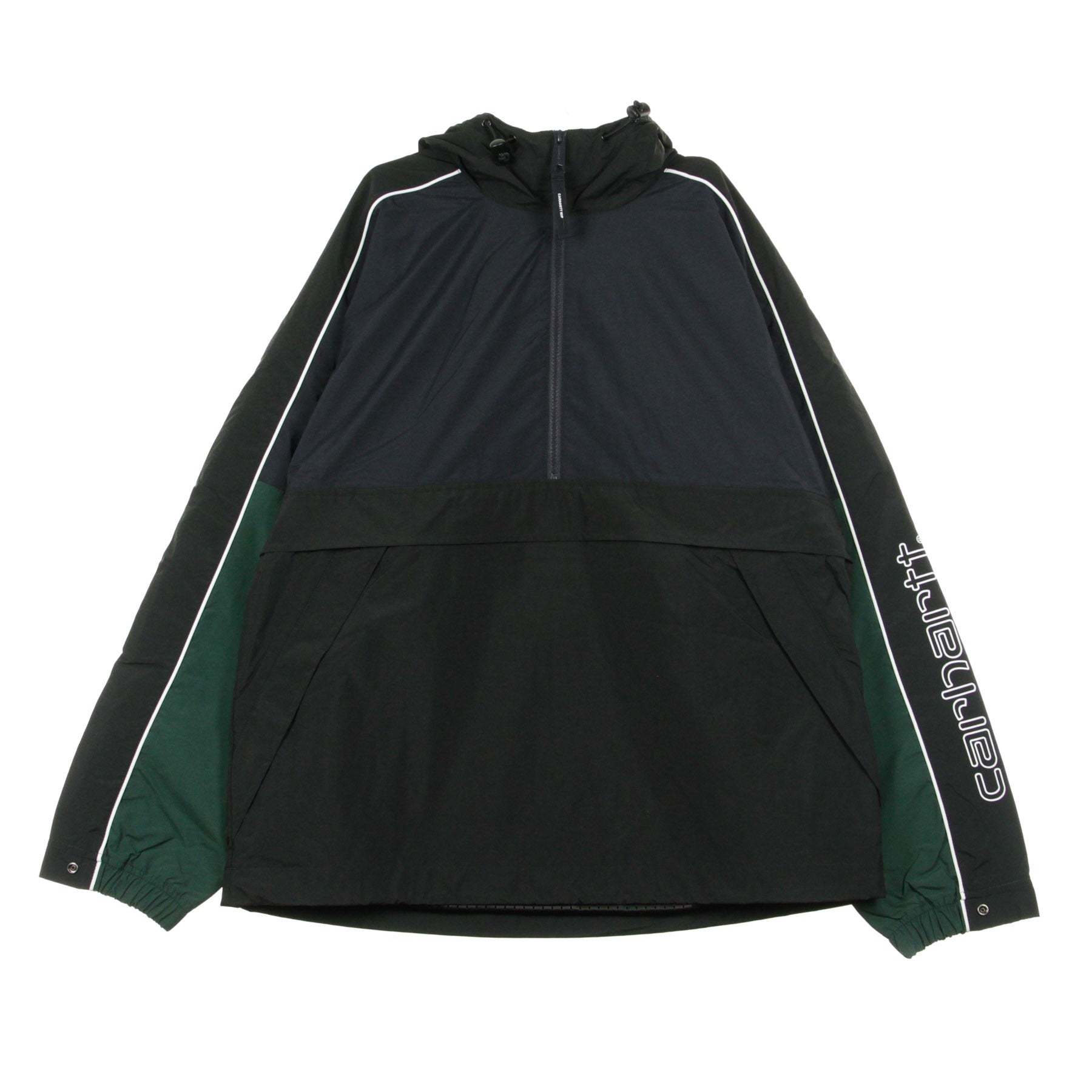Carhartt Wip, Giacca A Vento Infilabile Uomo Terrace Pullover, Dark Navy/black/bottle Green