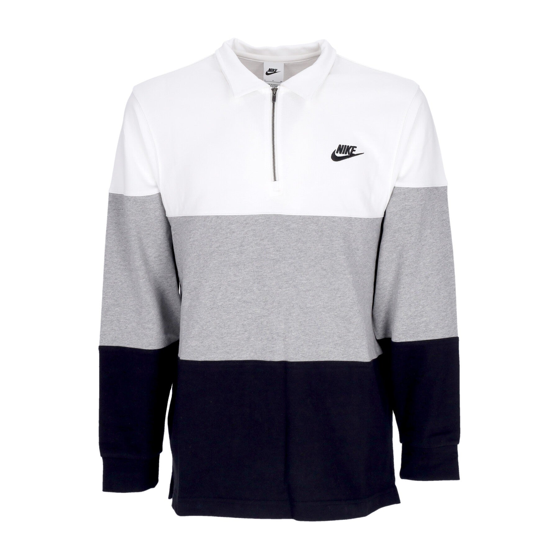 Polo Manica Lunga Uomo Club Plus Colourblock L/s Top White/dk Grey Heather/black/black FB7797-100