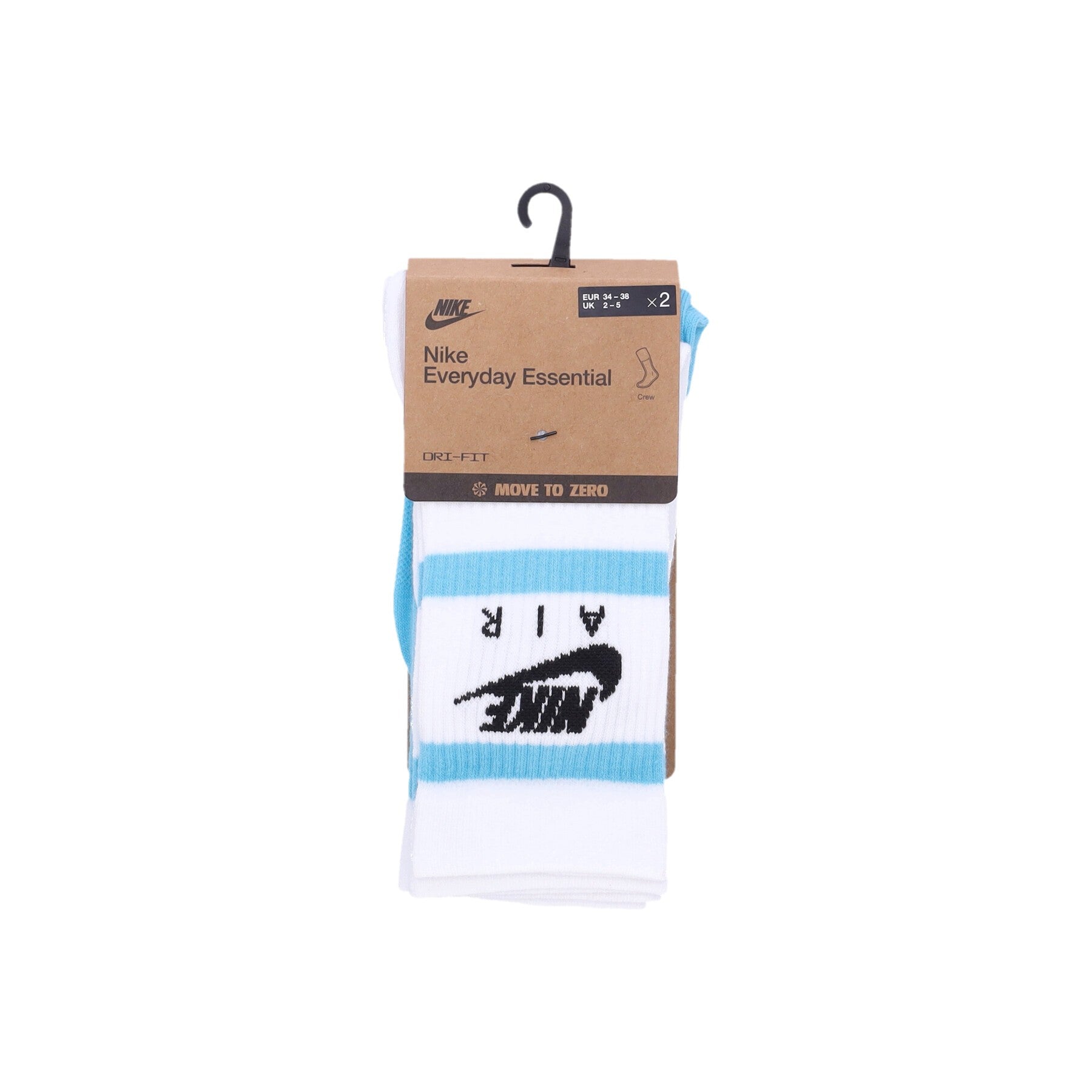 Calza Media Uomo Everyday Essential Crew Socks Cyan/white DH6170