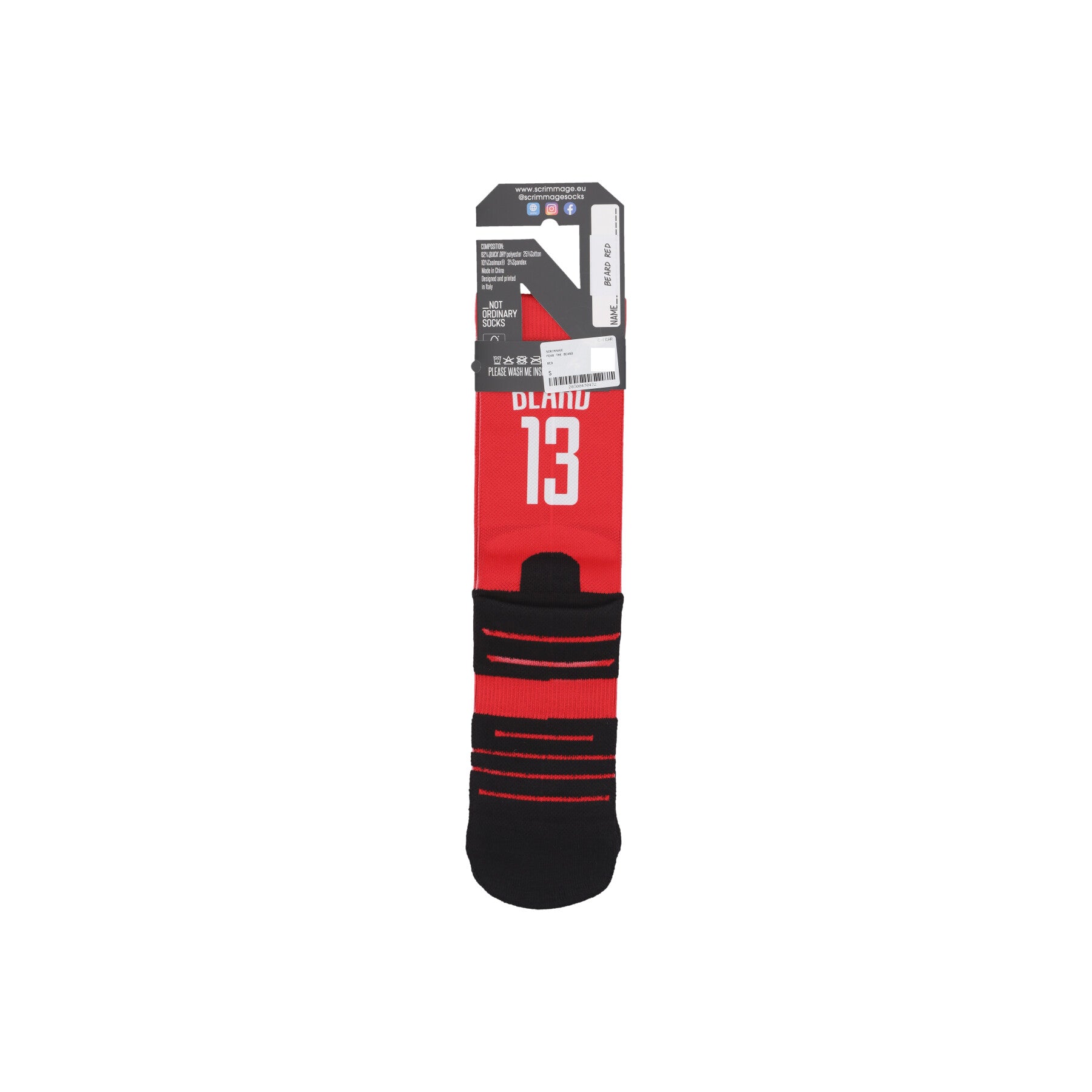 Calza Media Uomo Fear The Beard Red C-FEAR