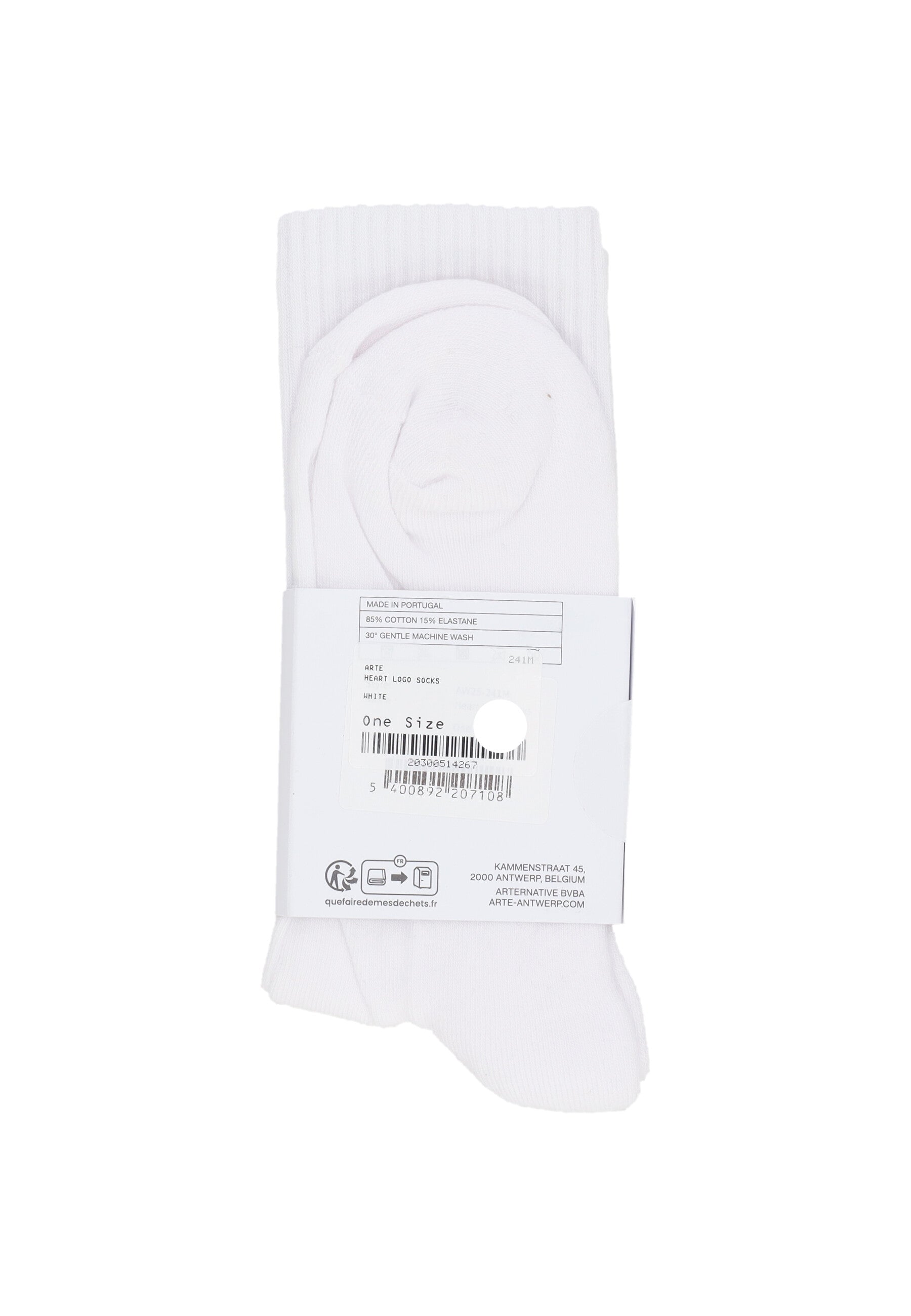 Calza Media Uomo Heart Logo Socks White 241M