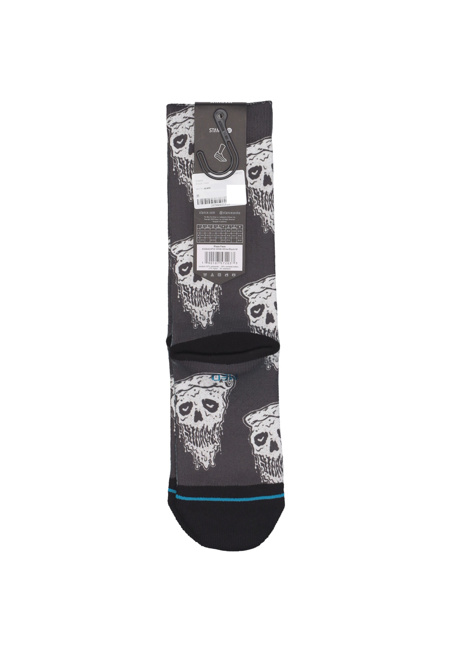 Calza Media Uomo Pizza Face White/black A556A24PIZ