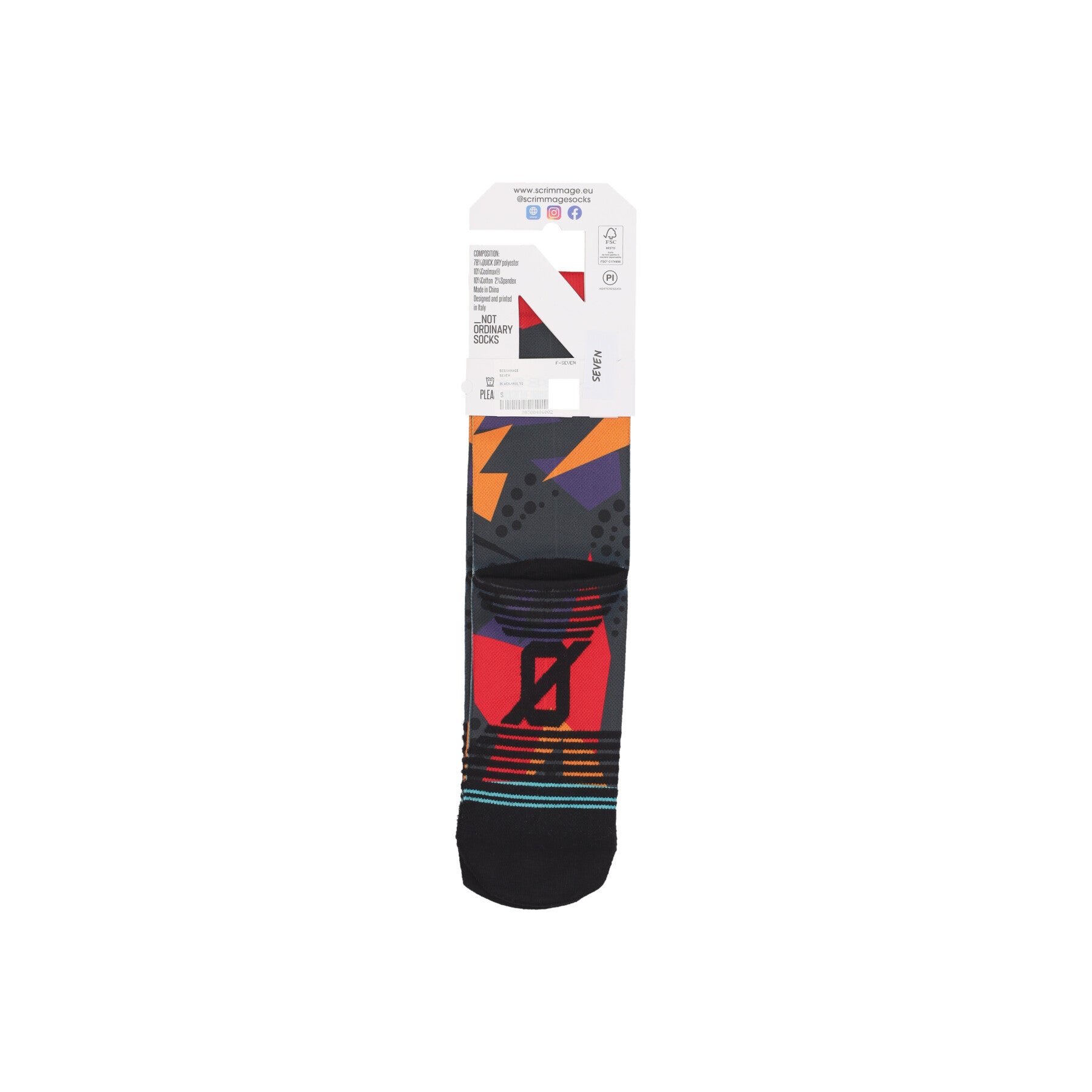 Calza Media Uomo Seven Black/multi F-SEVEN