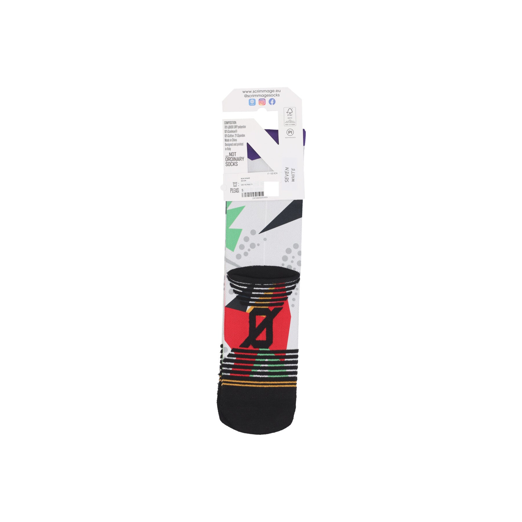 Calza Media Uomo Seven White/multi F-SEVEN