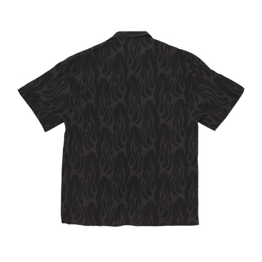 Camicia Manica Corta Uomo Flames Aop Shirt Black VS01103