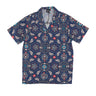 Camicia Manica Corta Uomo Fronds Tapestry Bowling Shirt Blue SH696-CC-01