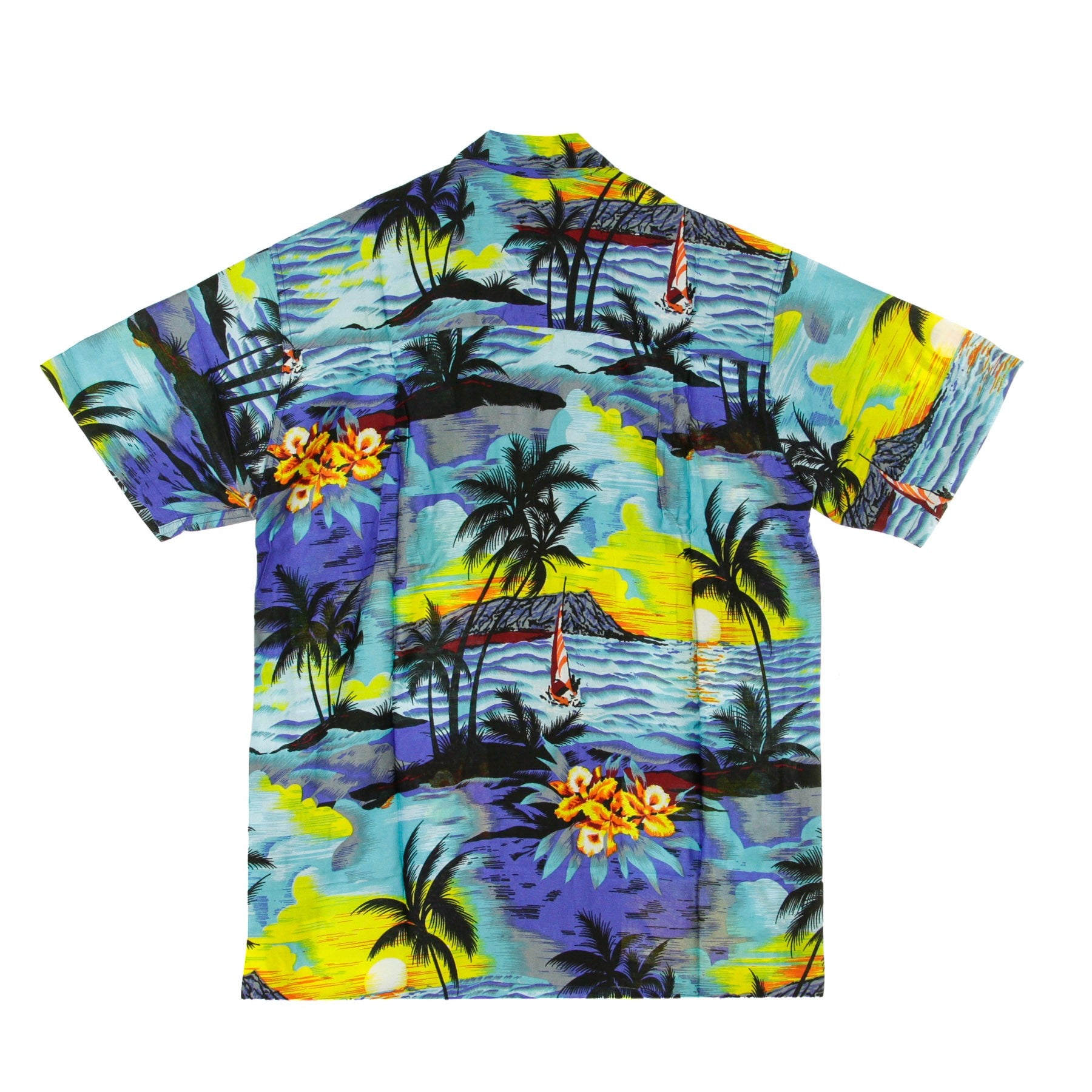 Camicia Manica Corta Uomo Hawaiian Shirt Sunset Blue HS-1
