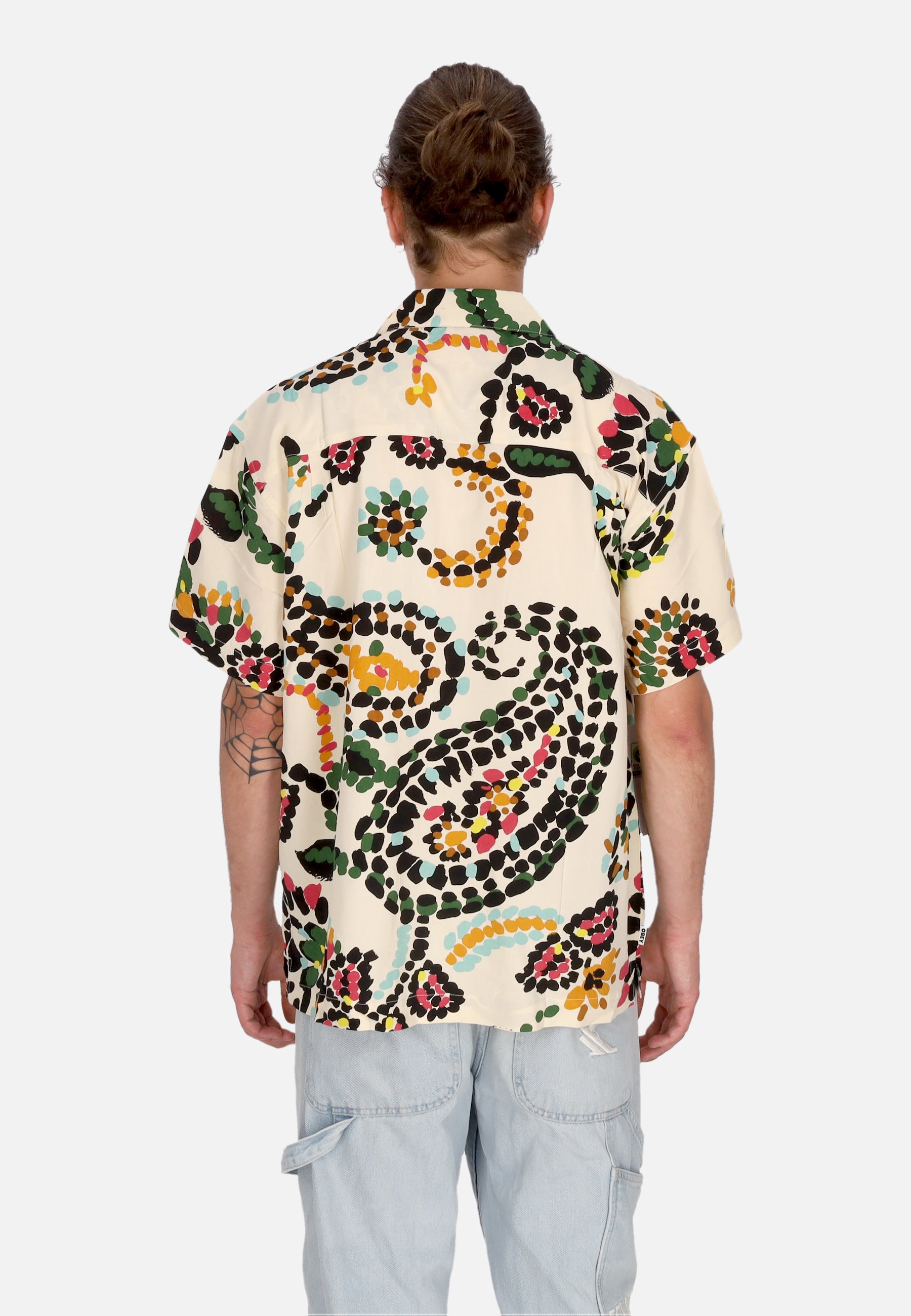 Camicia Manica Corta Uomo Paisley Dots Woven Shirt White Smoke Multi 181210396