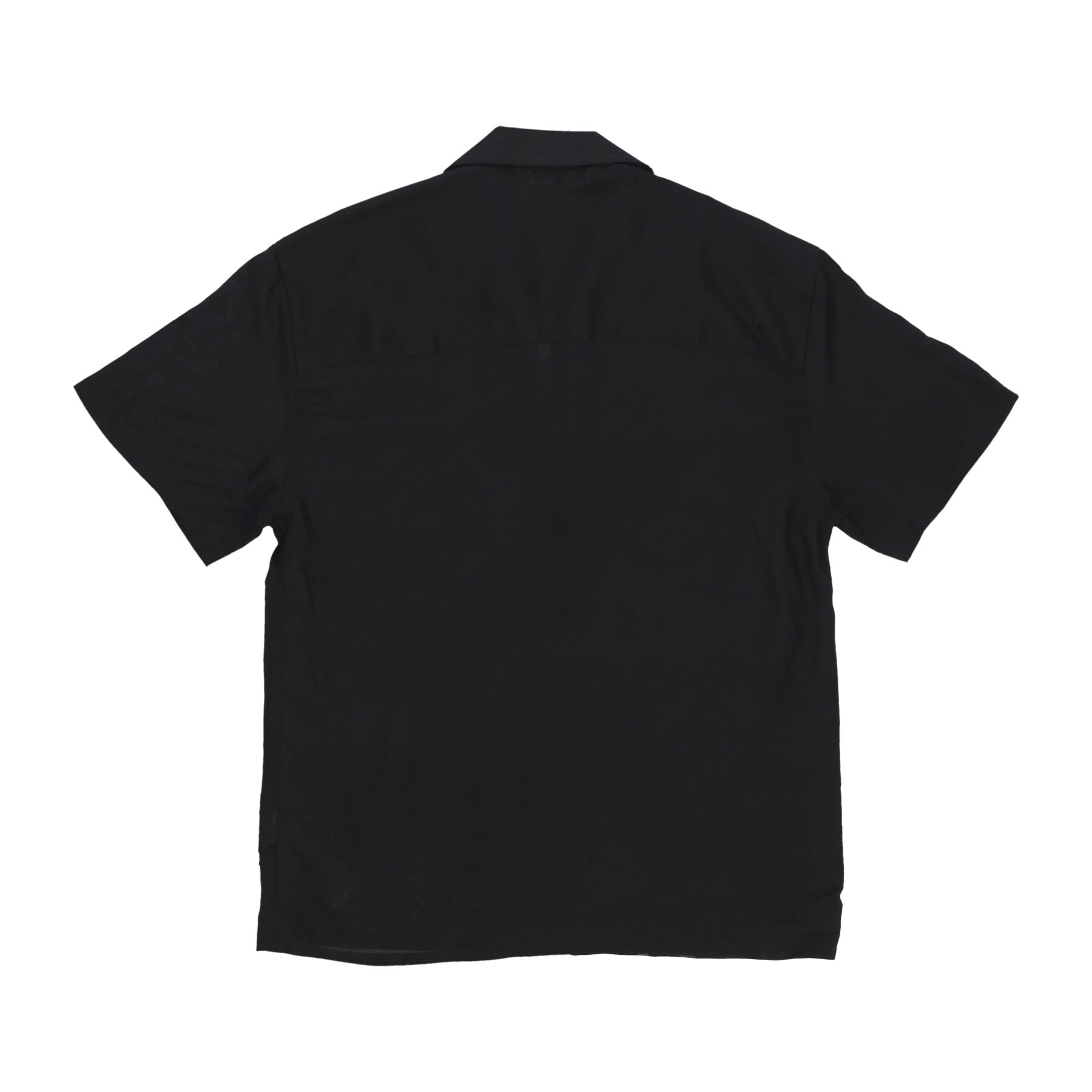 Camicia Manica Corta Uomo Tribal Flames Print Shirt Black VS01108