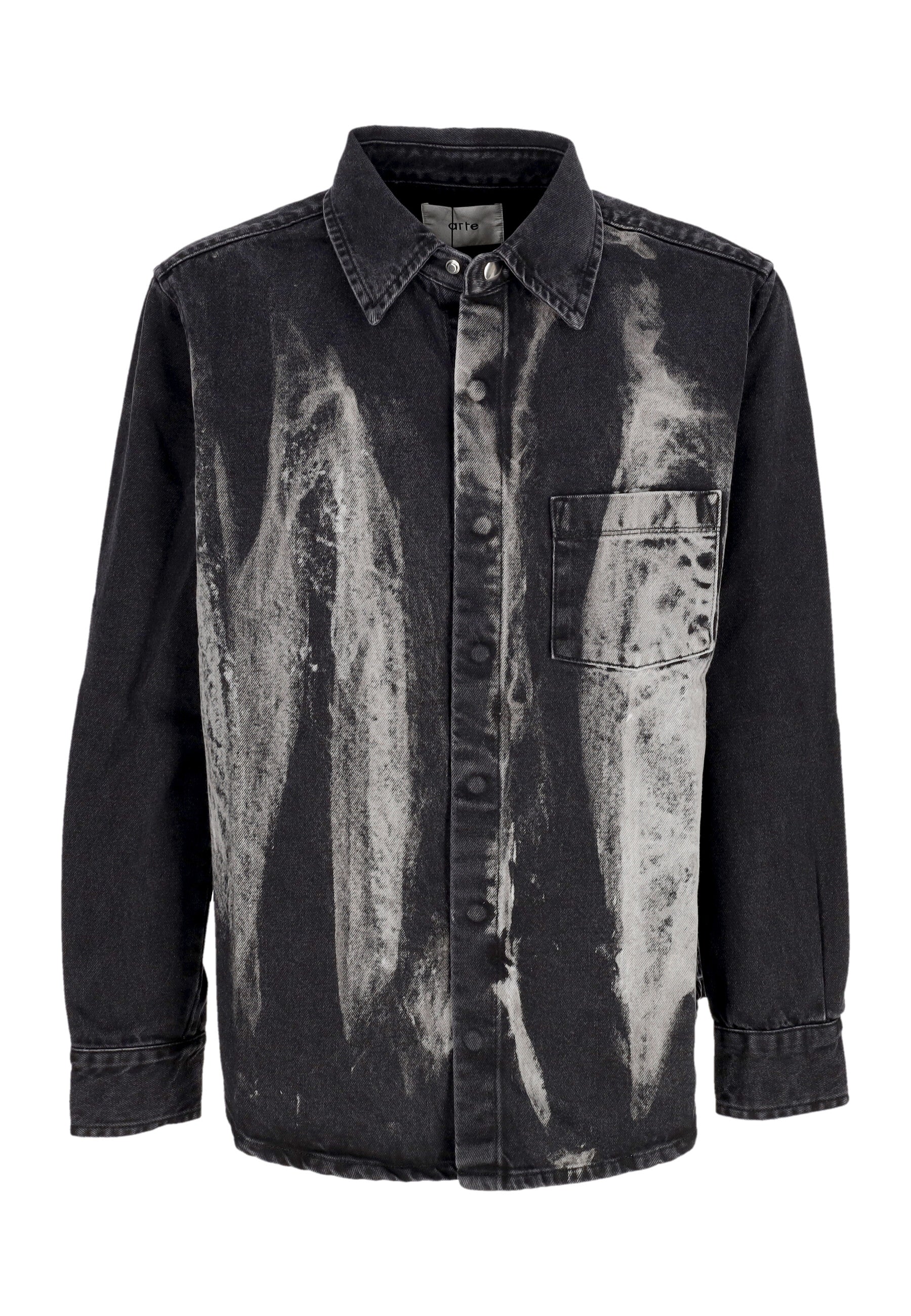 Camicia Manica Lunga Uomo Denim Shirt Black Denim 029S