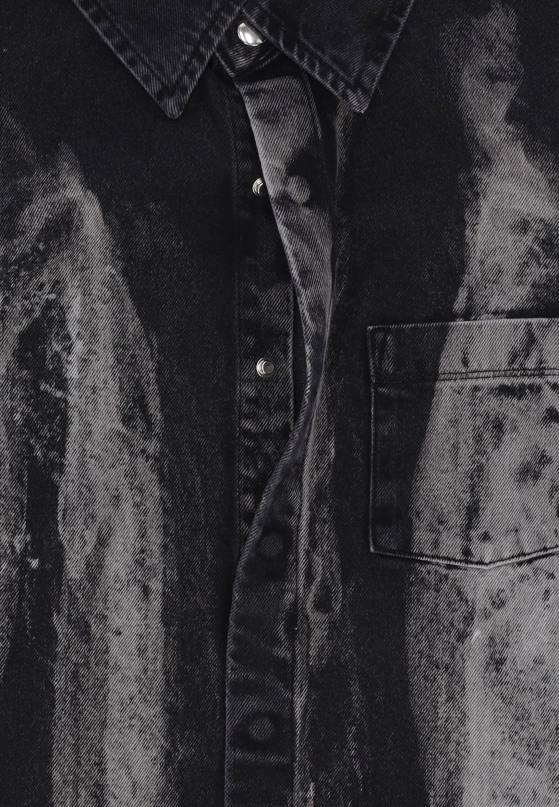 Camicia Manica Lunga Uomo Denim Shirt Black Denim 029S