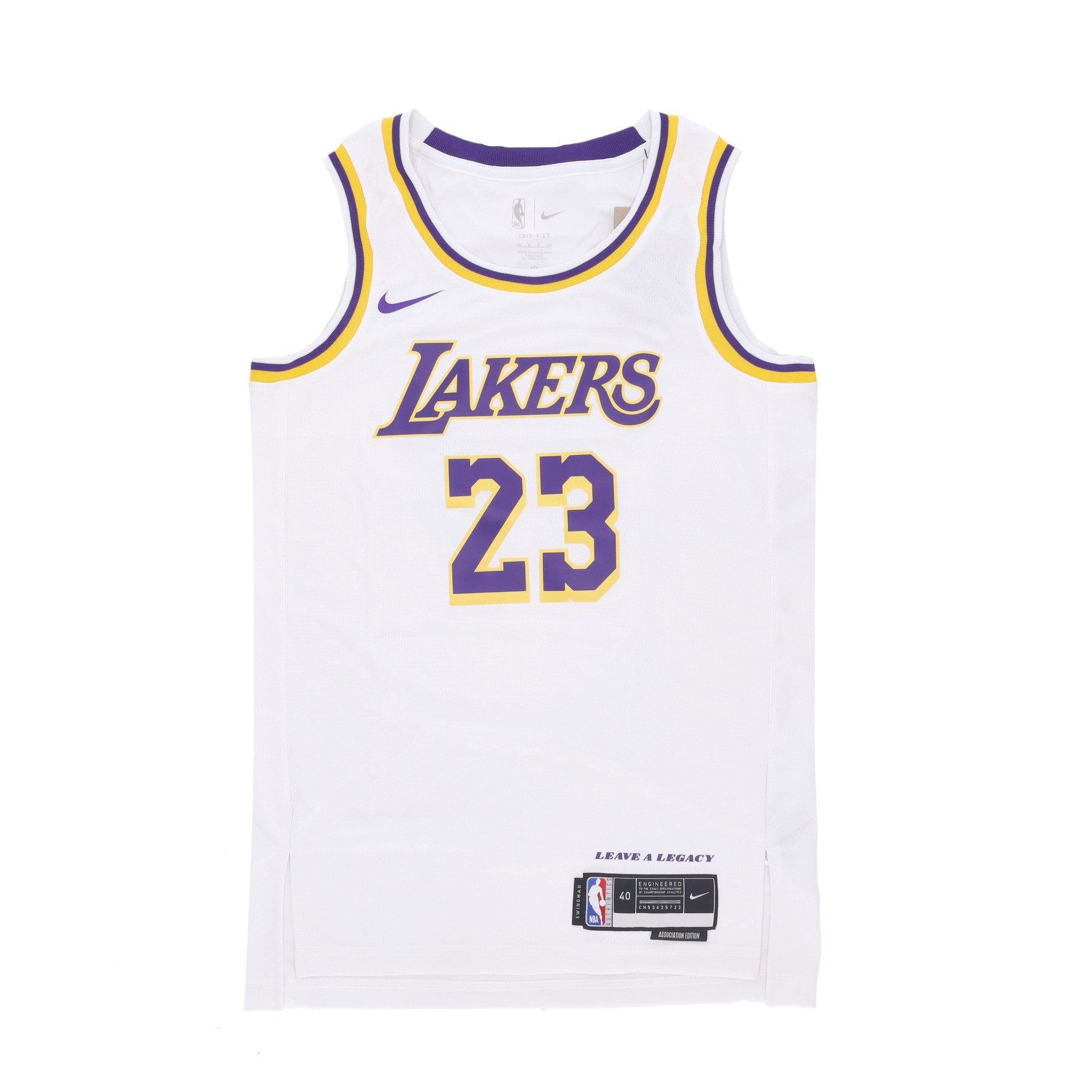 Canotta Basket Uomo Nba Association 22 Dri-fit Swingman Jersey No 23 Lebron James Loslak White DN2081-103
