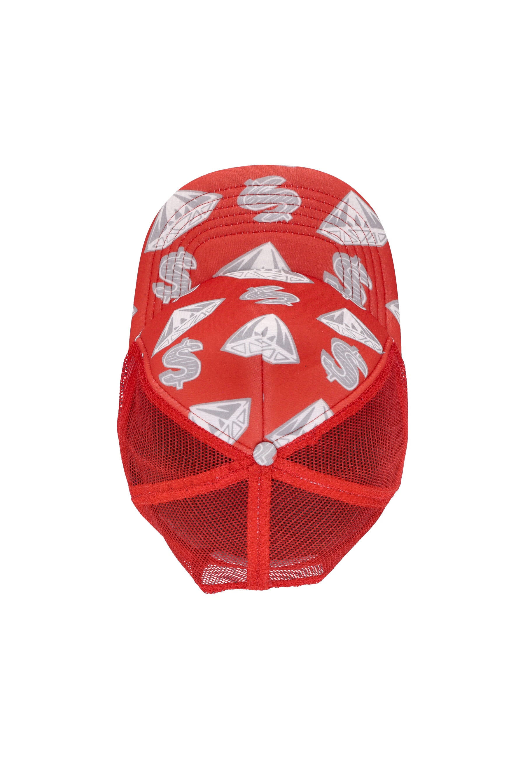 Cappellino Visiera Curva Uomo Diamonds & Dollars Trucker Cap Red B255171