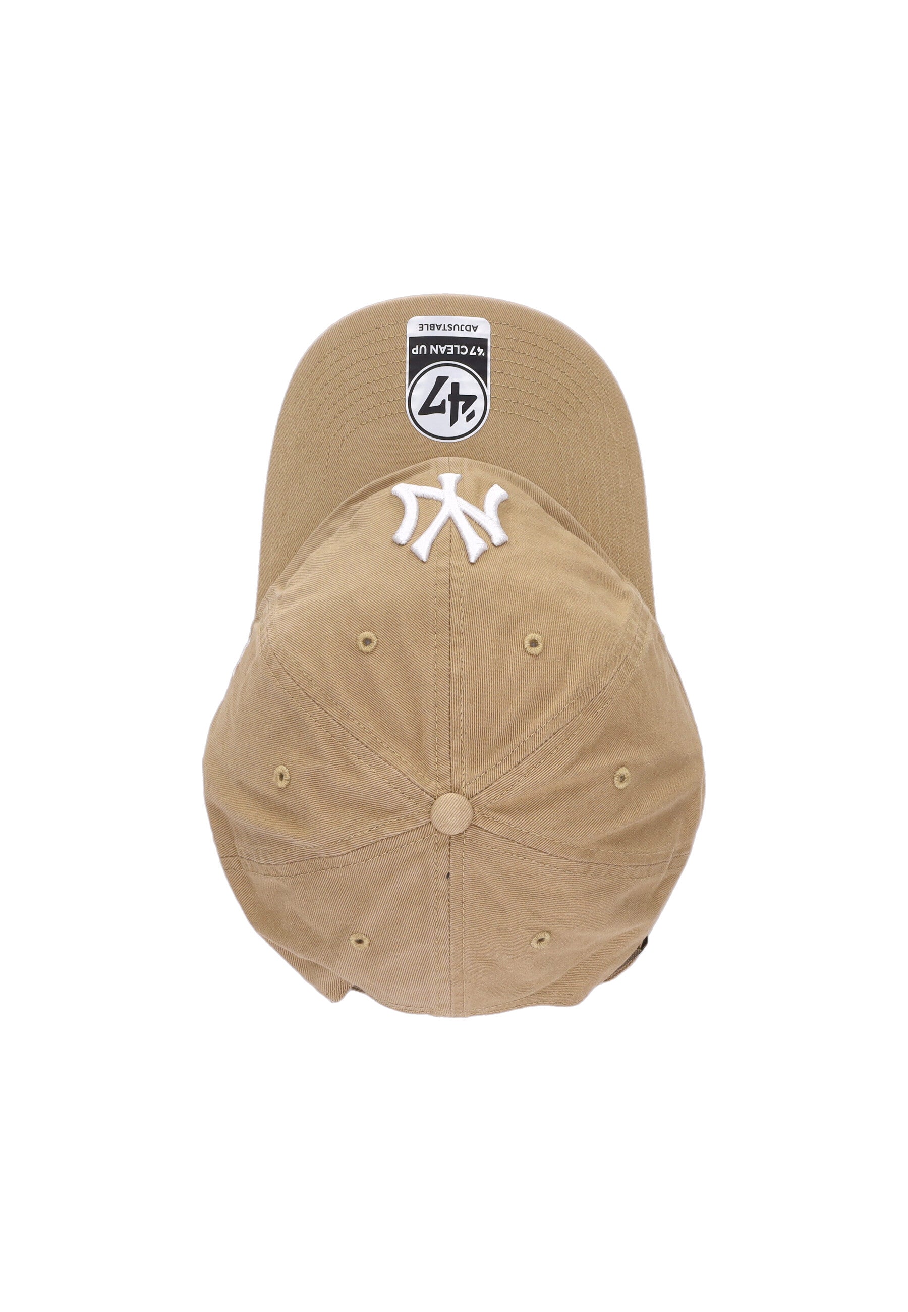 Cappellino Visiera Curva Uomo Mlb Clean Up Neyyan Khaki/white B-NLRGW17GWS-KHD