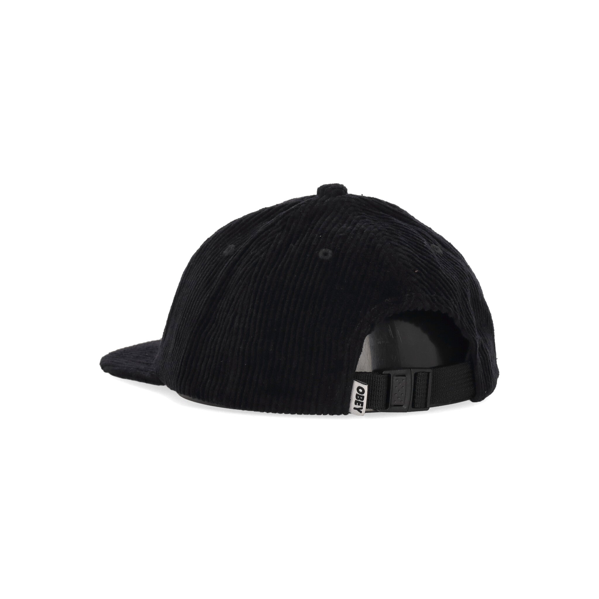 Cappellino Visiera Piatta Uomo Cord Label 6 Panel Strapback Black 100580355
