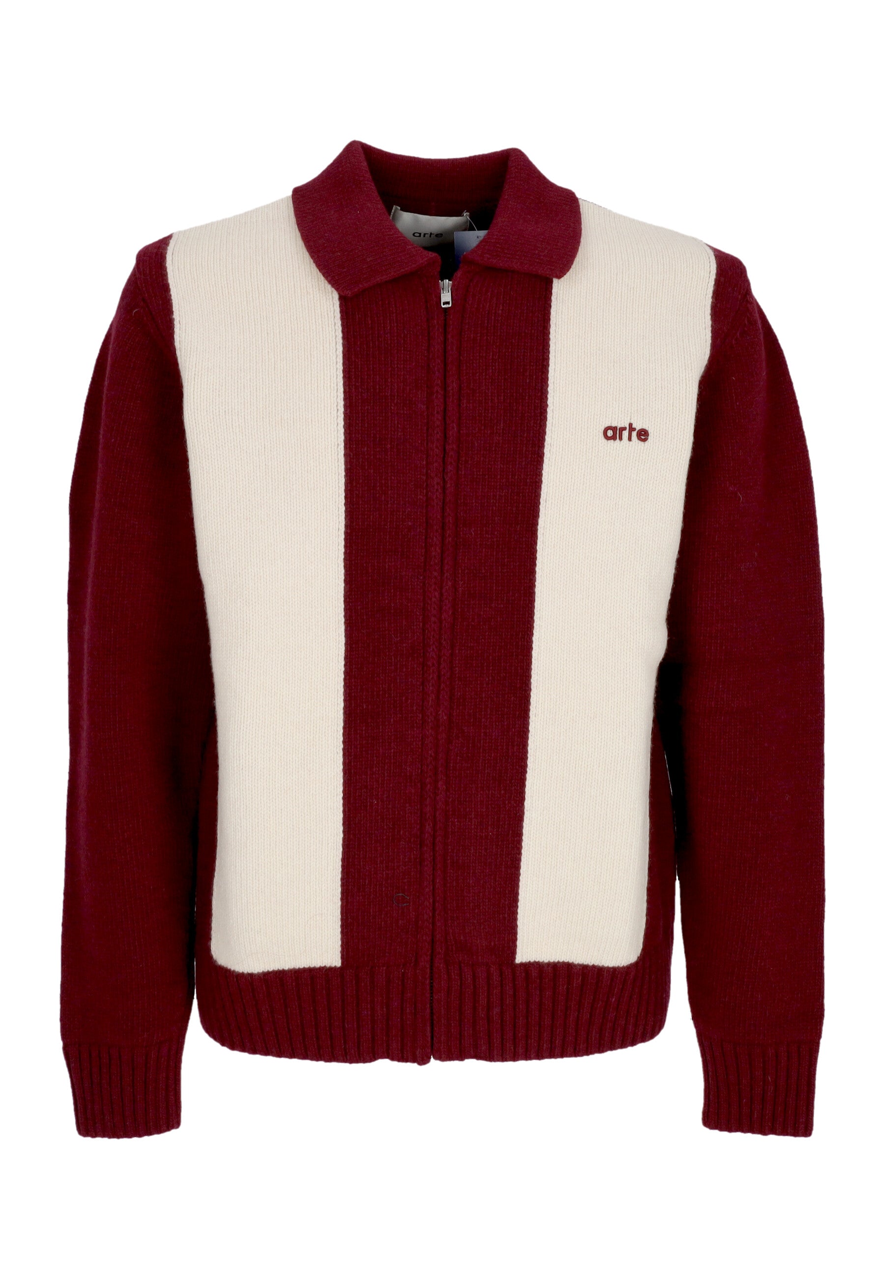 Cardigan Uomo Logo Cardigan Bordeaux/cream 257K