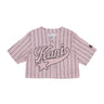 Casacca Bottoni Donna W Og Star Logo Crop Pinstripe Baseball Shirt Rose/black 61350004