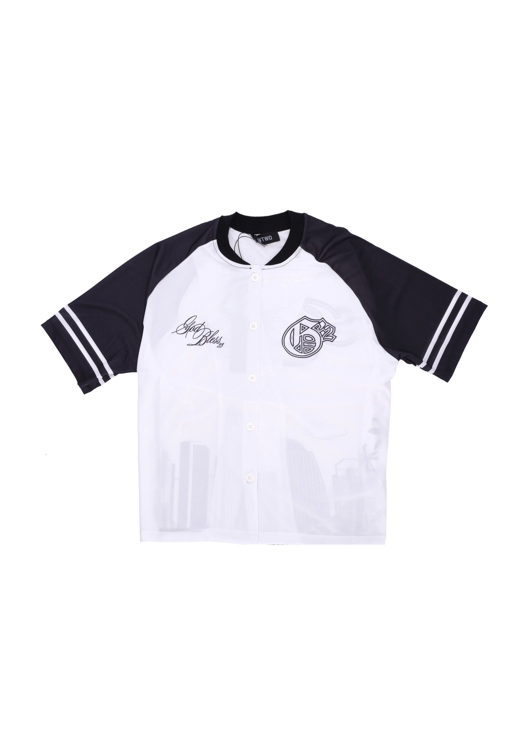 Casacca Bottoni Uomo Skyline Shirt White/black G-11