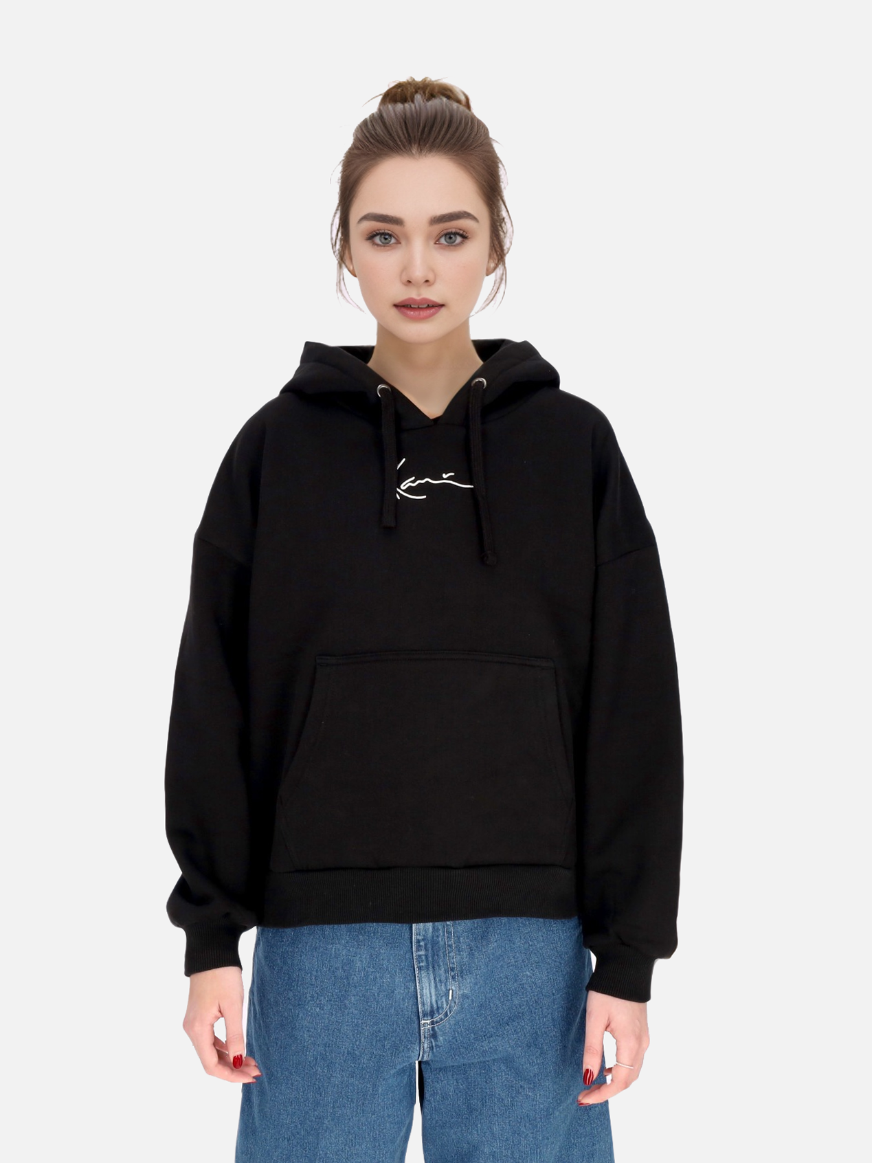 Felpa Cappuccio Donna W Essential Os Hoodie Black 6128485