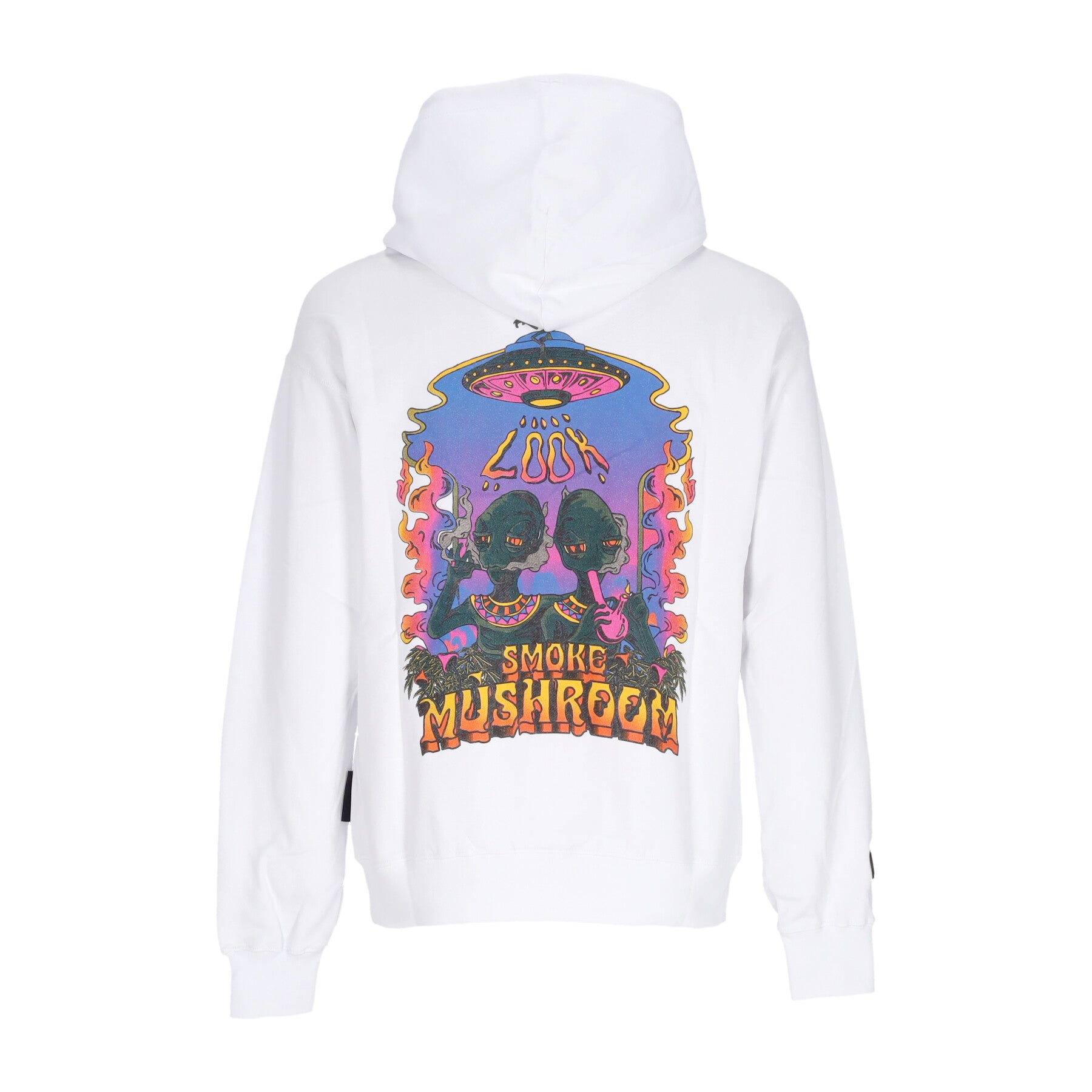 Felpa Cappuccio Uomo Alien Smoke Hoodie White 23FWMU23006-02