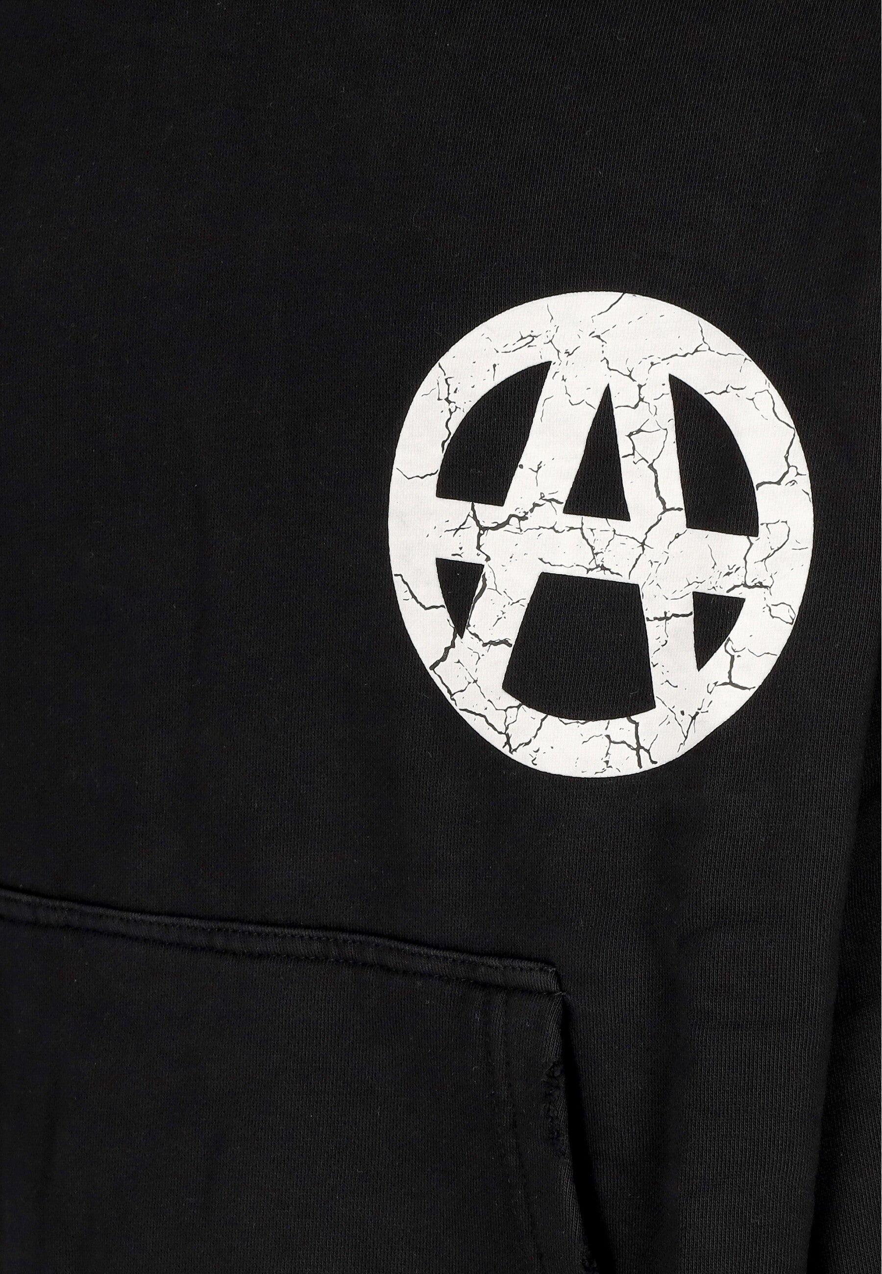 Felpa Cappuccio Uomo Anarchy Hoodie Washed Black HTDM371904