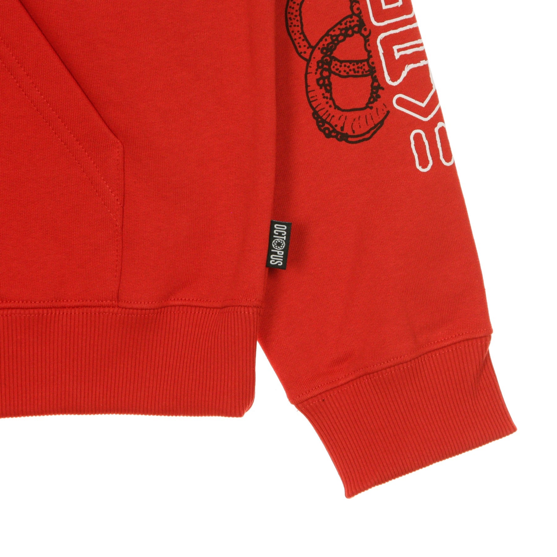 Octopus Felpa Cappuccio Uomo Bandana Logo Hoodie Red 20WOSH14