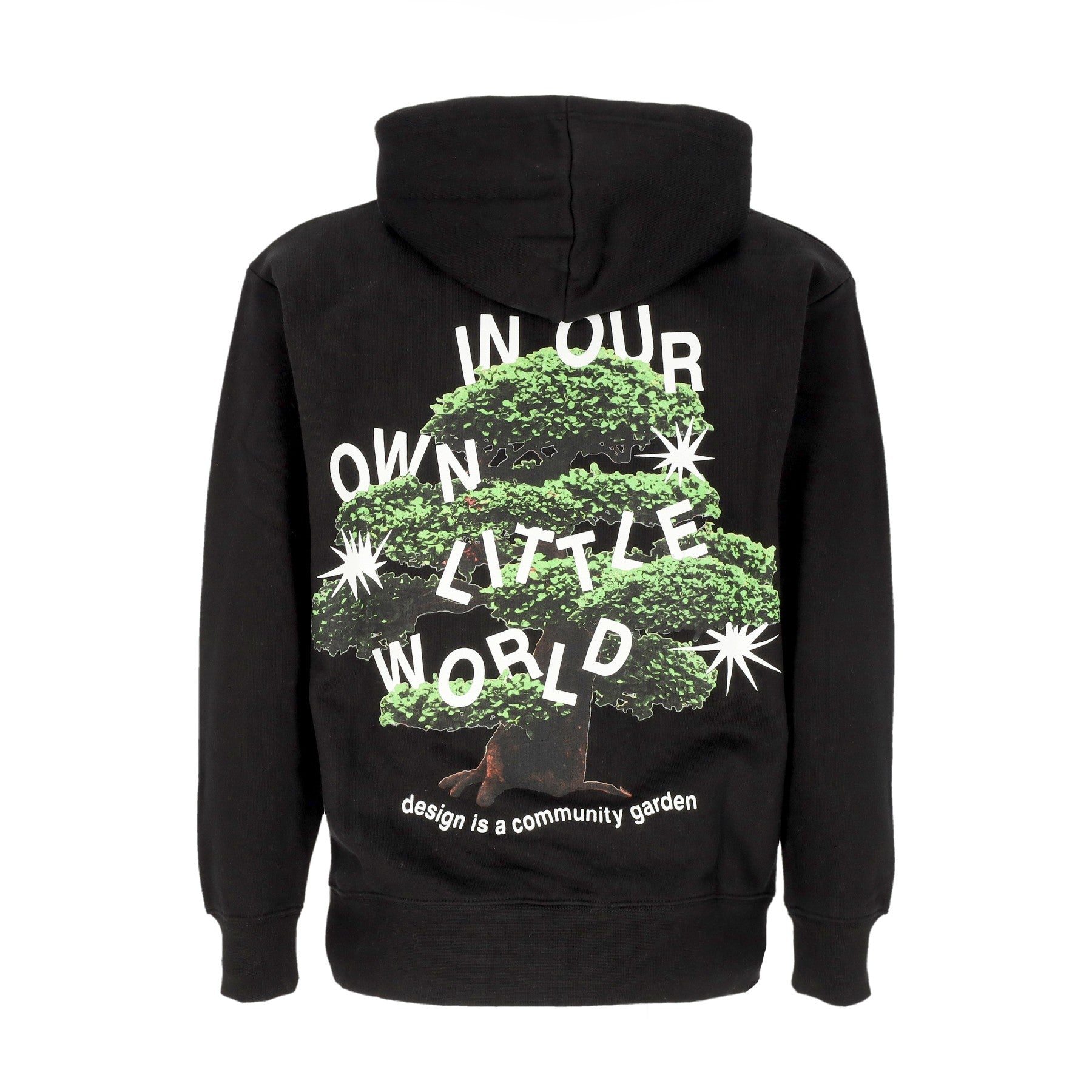 Felpa Cappuccio Uomo Community Garden Hoodie Black 397000580