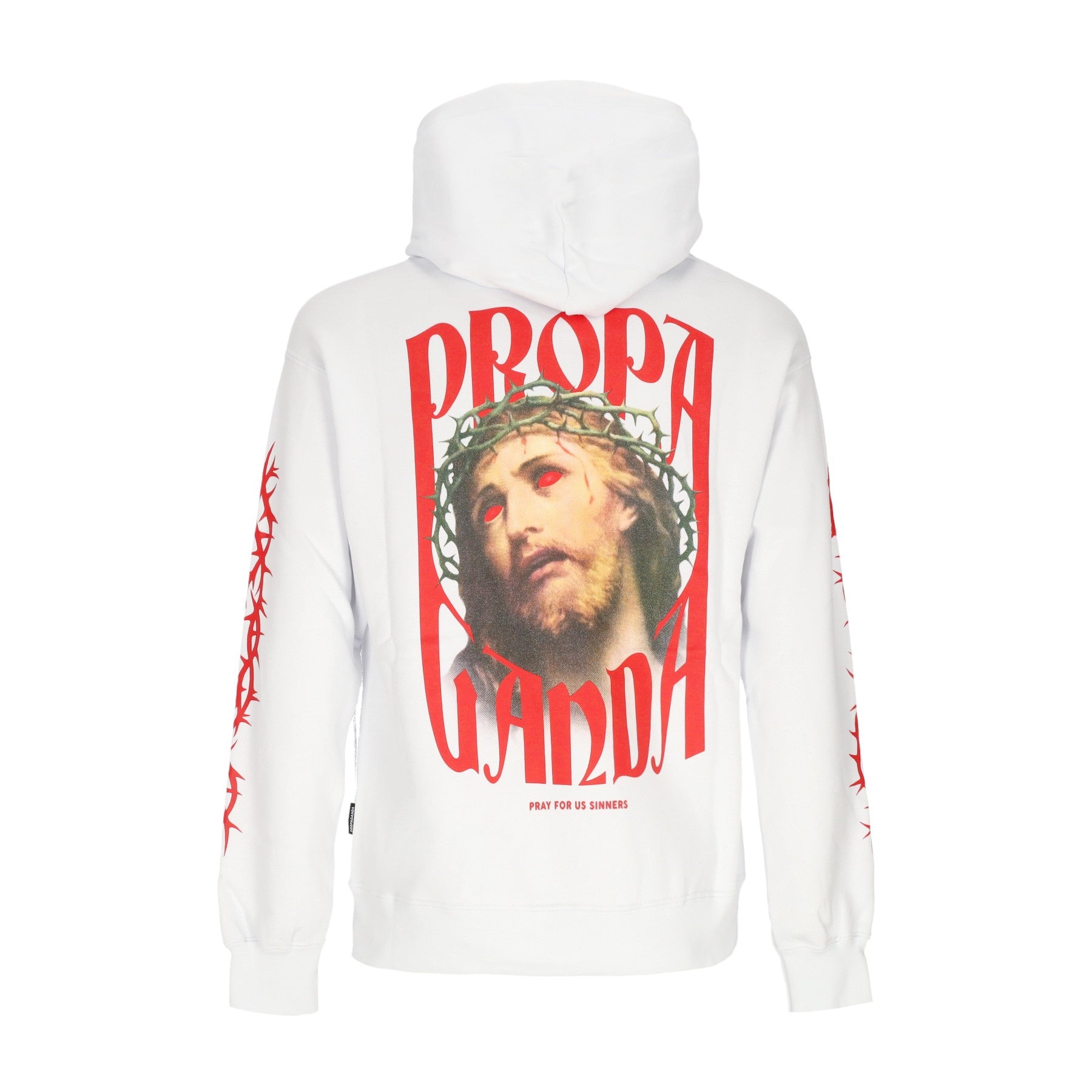 Felpa Cappuccio Uomo Crown Hoodie White 23FWPRFE205