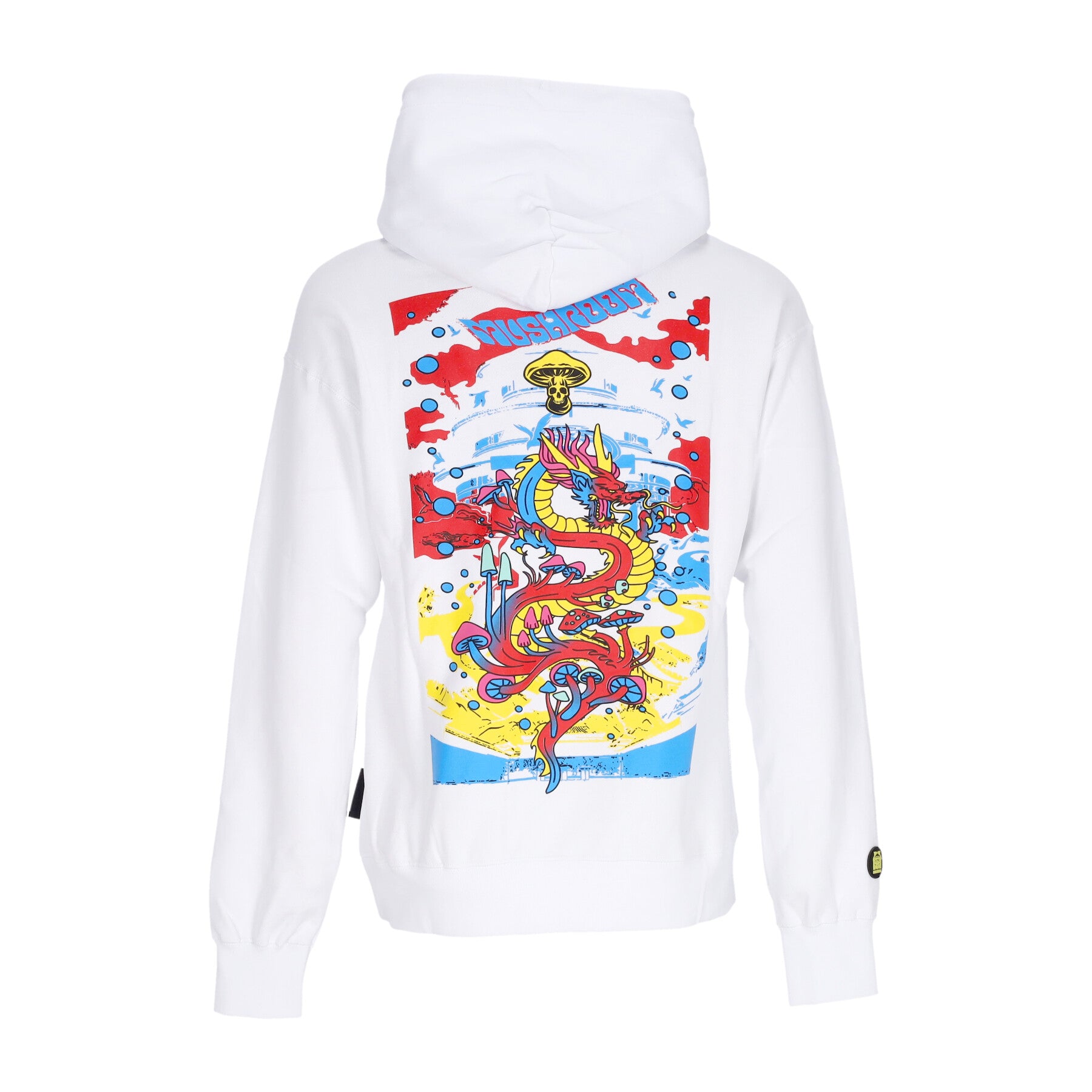 Felpa Cappuccio Uomo Dragon Hoodie White 23FWMU23023-02