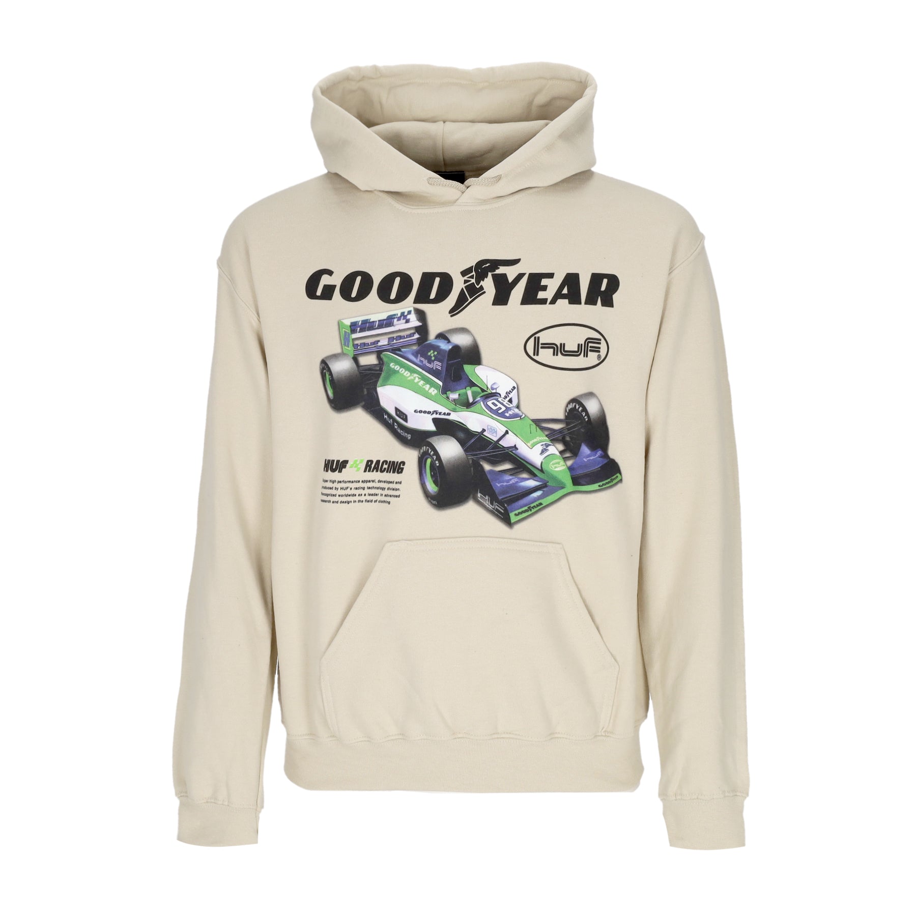 Felpa Cappuccio Uomo Final Lap Po Hoodie X Goodyear Natural PF00705