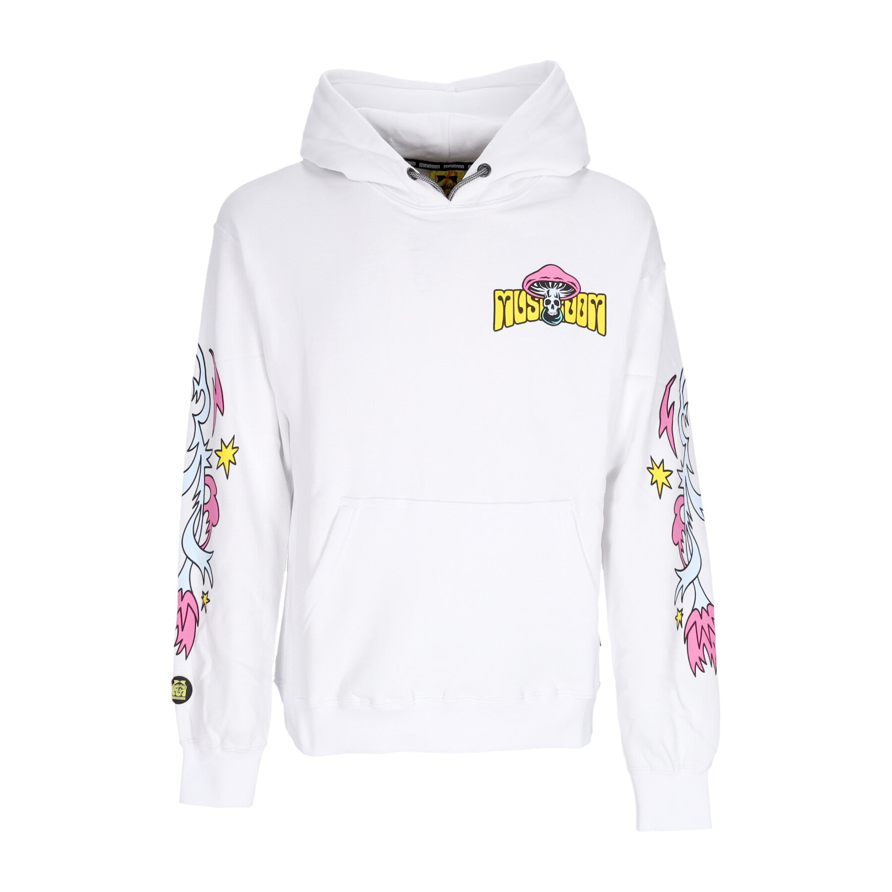 Felpa Cappuccio Uomo Flowers Hoodie White 23FWMU23020-02