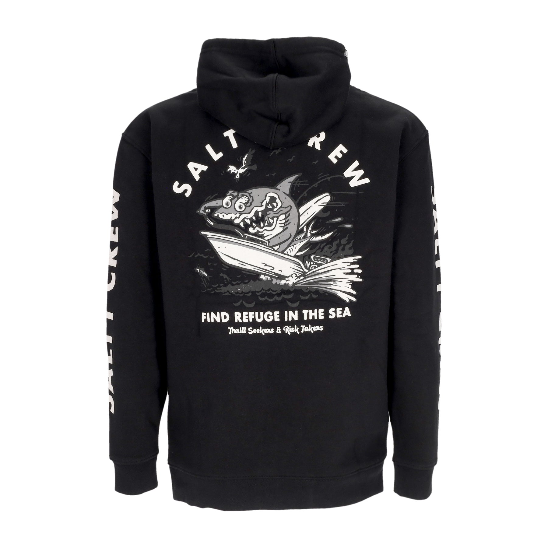 Felpa Cappuccio Uomo Hot Rod Shark Hoodie Fleece Black 20335265
