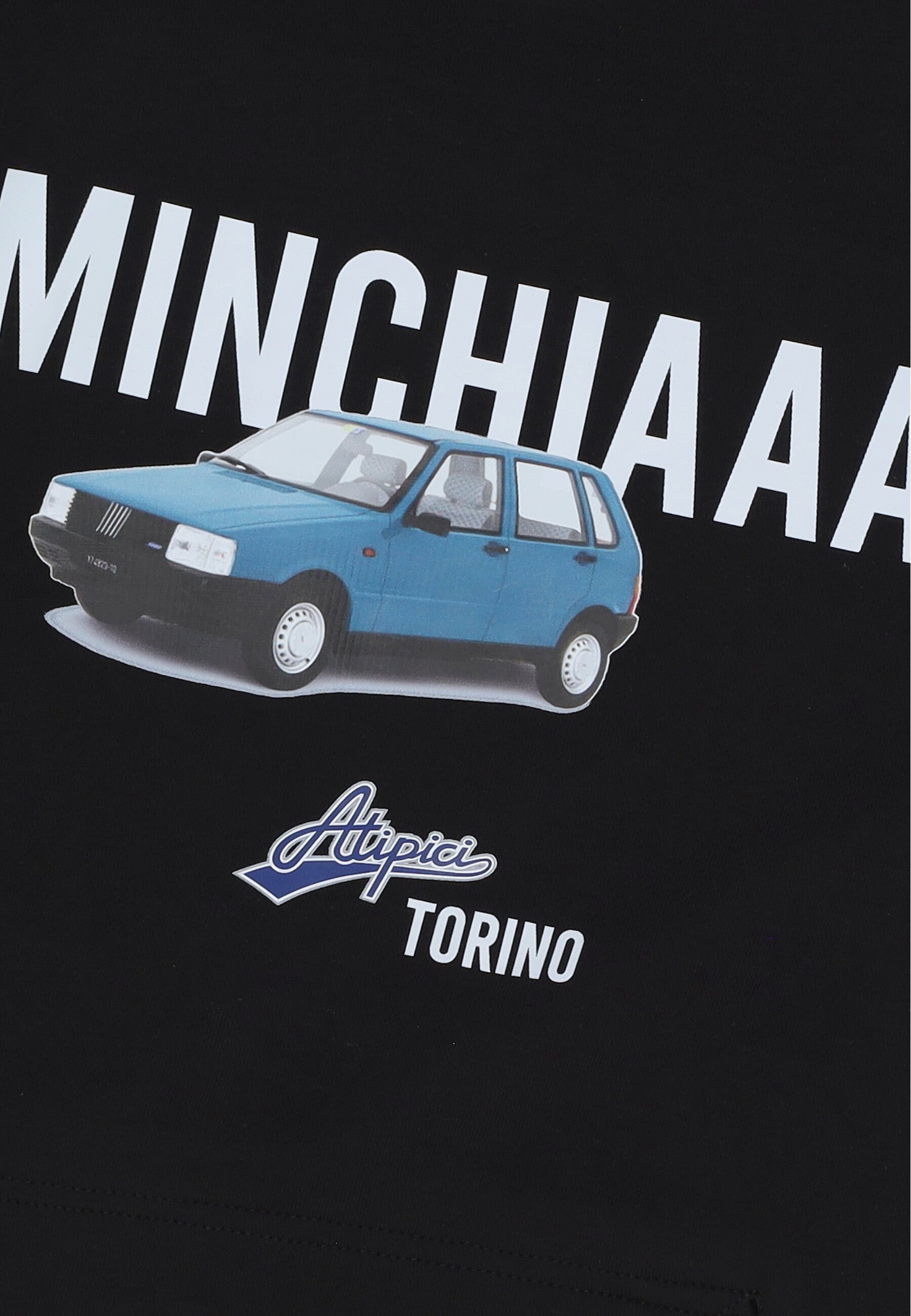 Felpa Cappuccio Uomo Minchiaaa Hoodie Black ATIPICI094-HD-MINCHIA