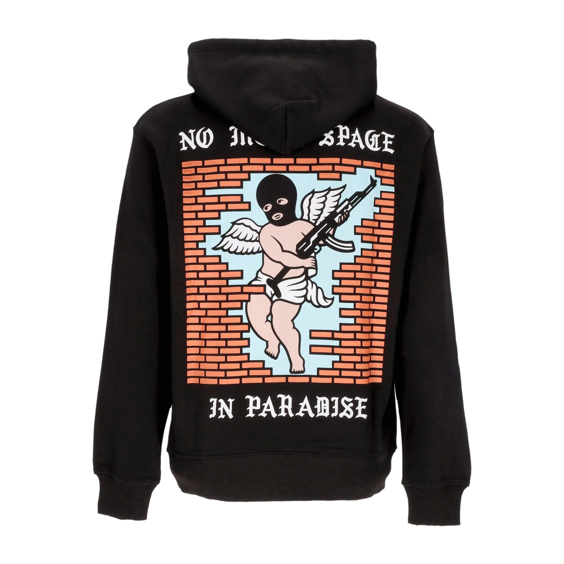 Felpa Cappuccio Uomo No More Space Hoodie Black HDY0052