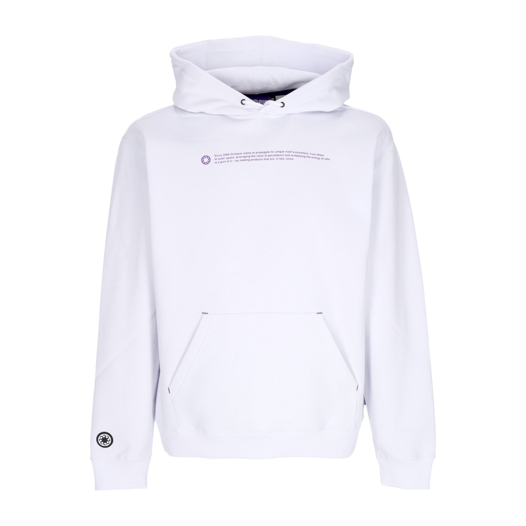 Felpa Cappuccio Uomo Outline Logo Hoodie White 23WOSH18