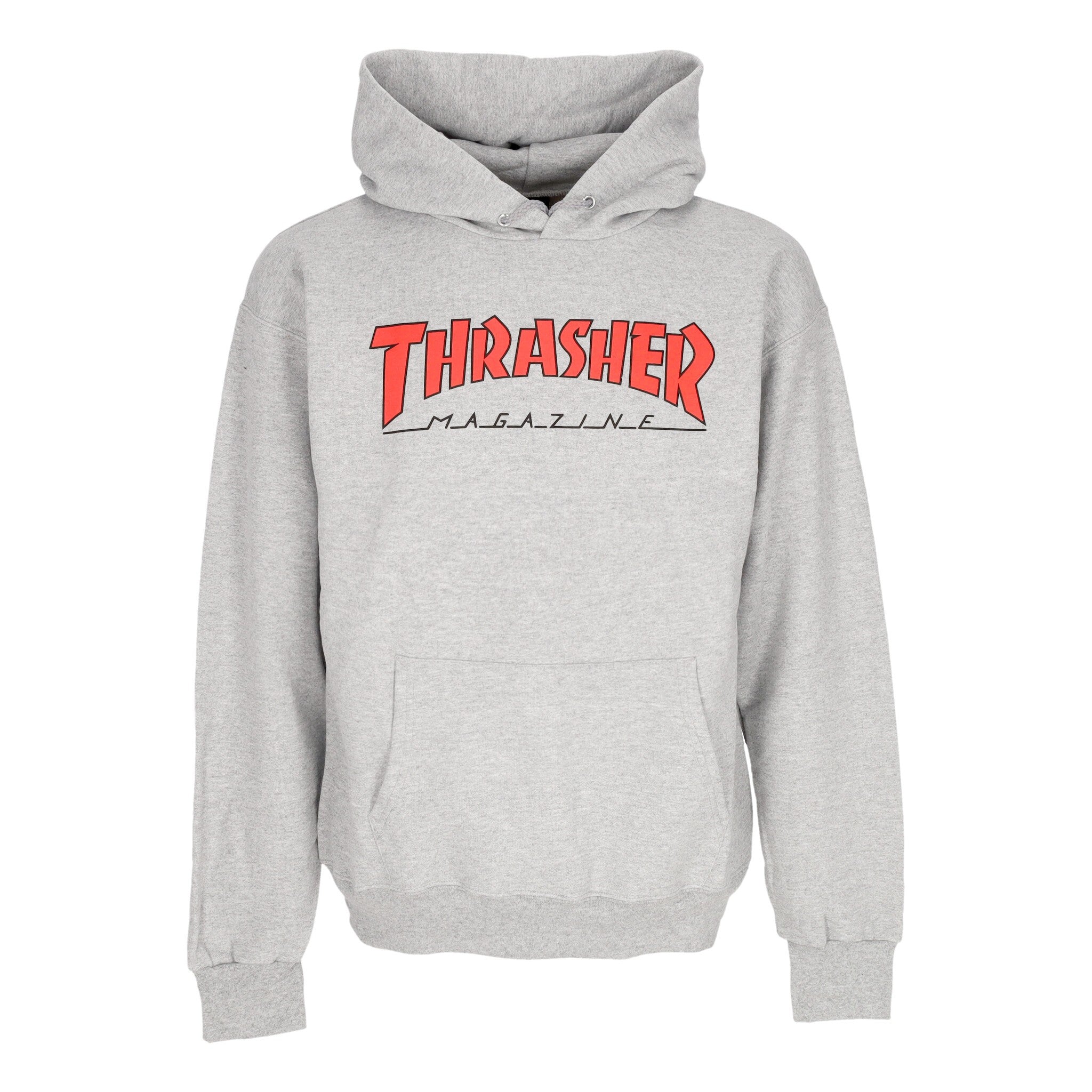 Felpa Cappuccio Uomo Outlined Hoodie Light Steel/red E35THROUT