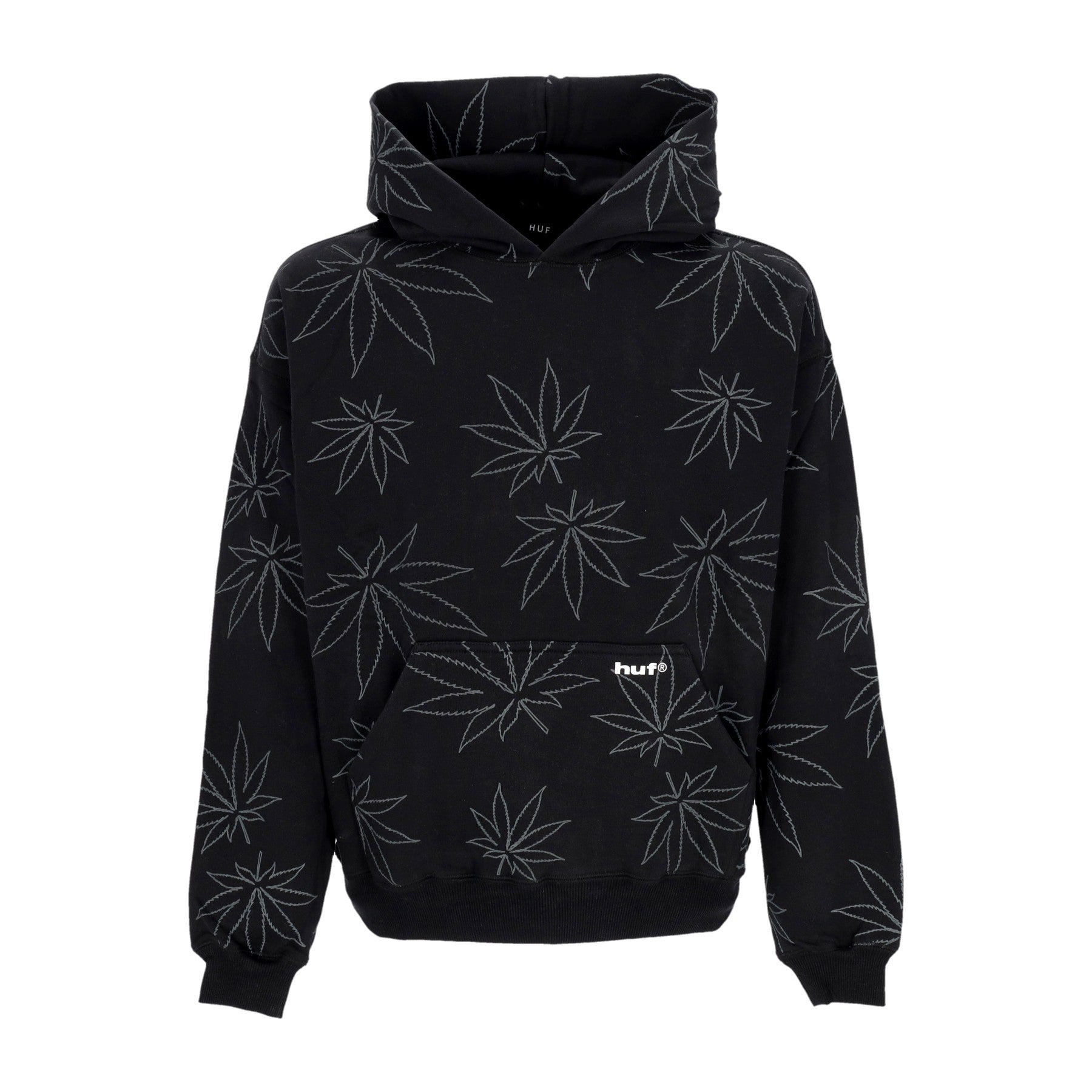 Felpa Cappuccio Uomo Plantlife Fleece Hoodie Black FL00205