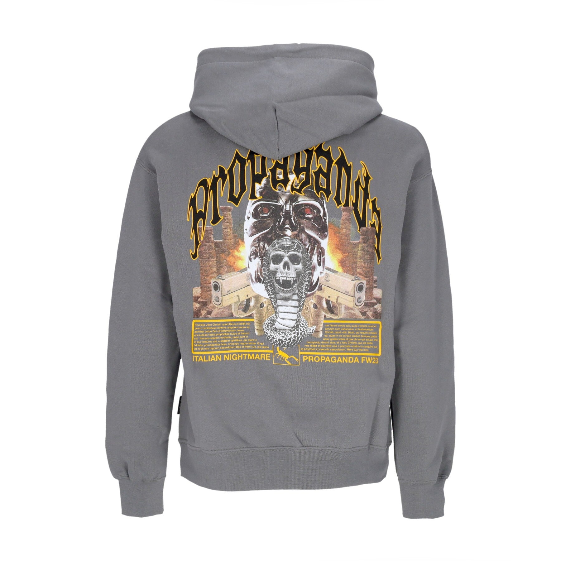 Felpa Cappuccio Uomo Saudi Hoodie Grey 23FWPRFE209
