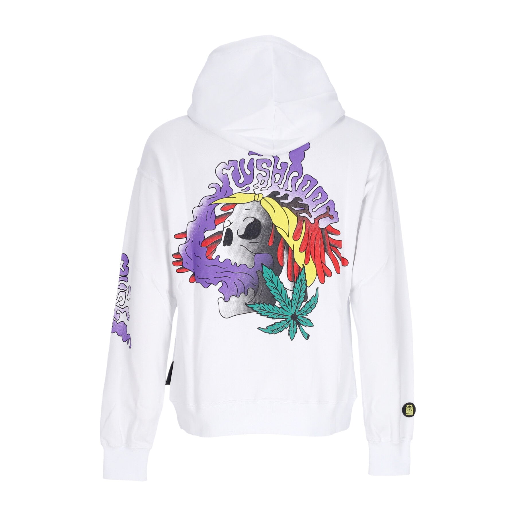 Felpa Cappuccio Uomo Skull Liquid Hoodie White 23FWMU23021-02