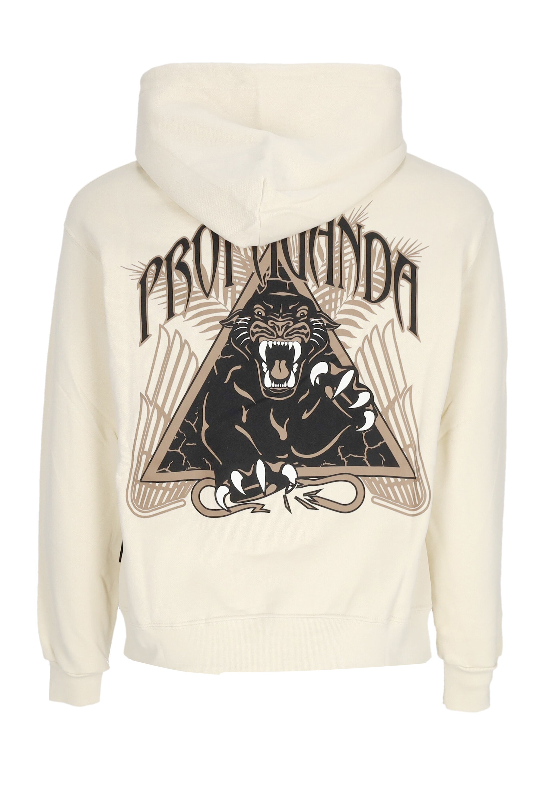 Felpa Cappuccio Uomo Triangle Panther Hoodie Bone 24FWPRFE808