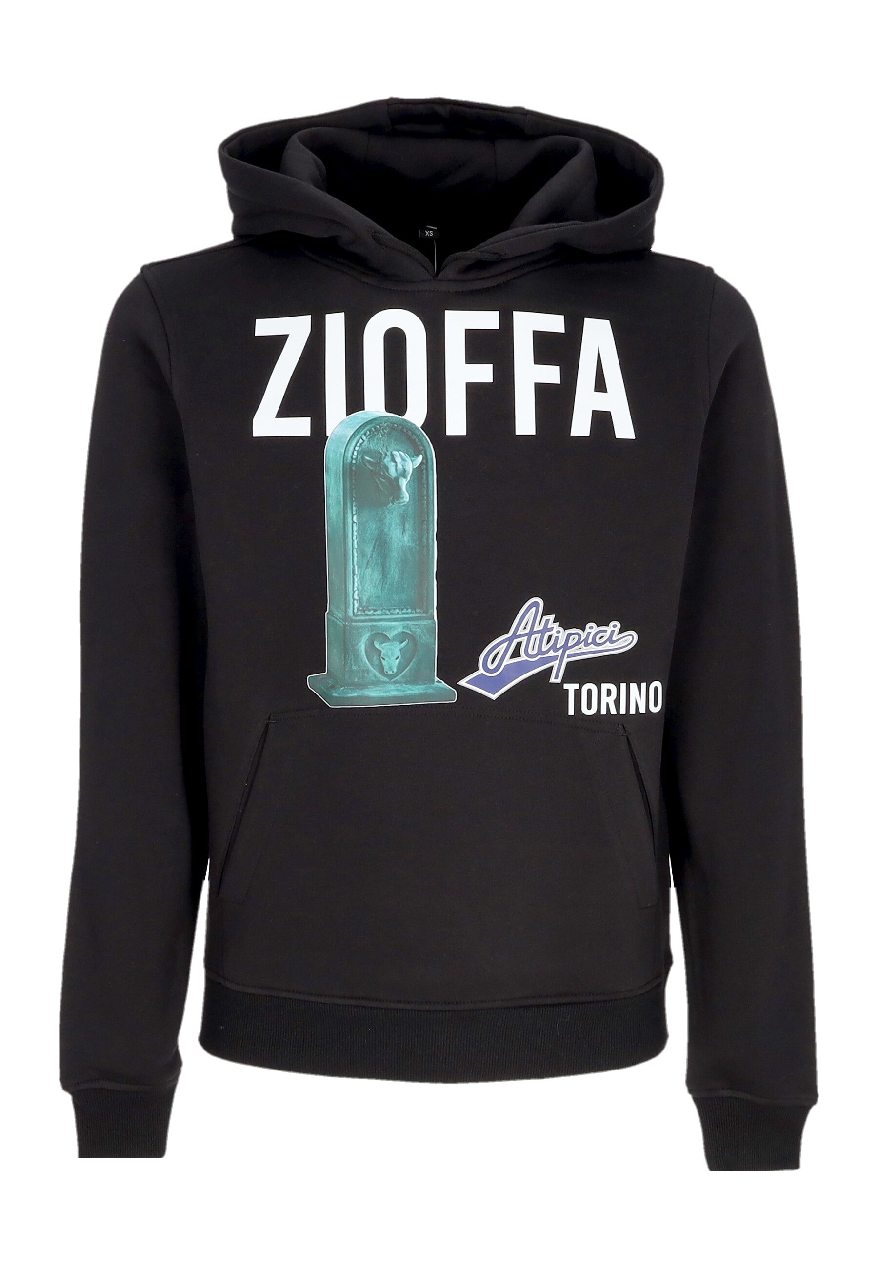 Felpa Cappuccio Uomo Zioffa Hoodie Black ATIPICI091-HD-ZIO