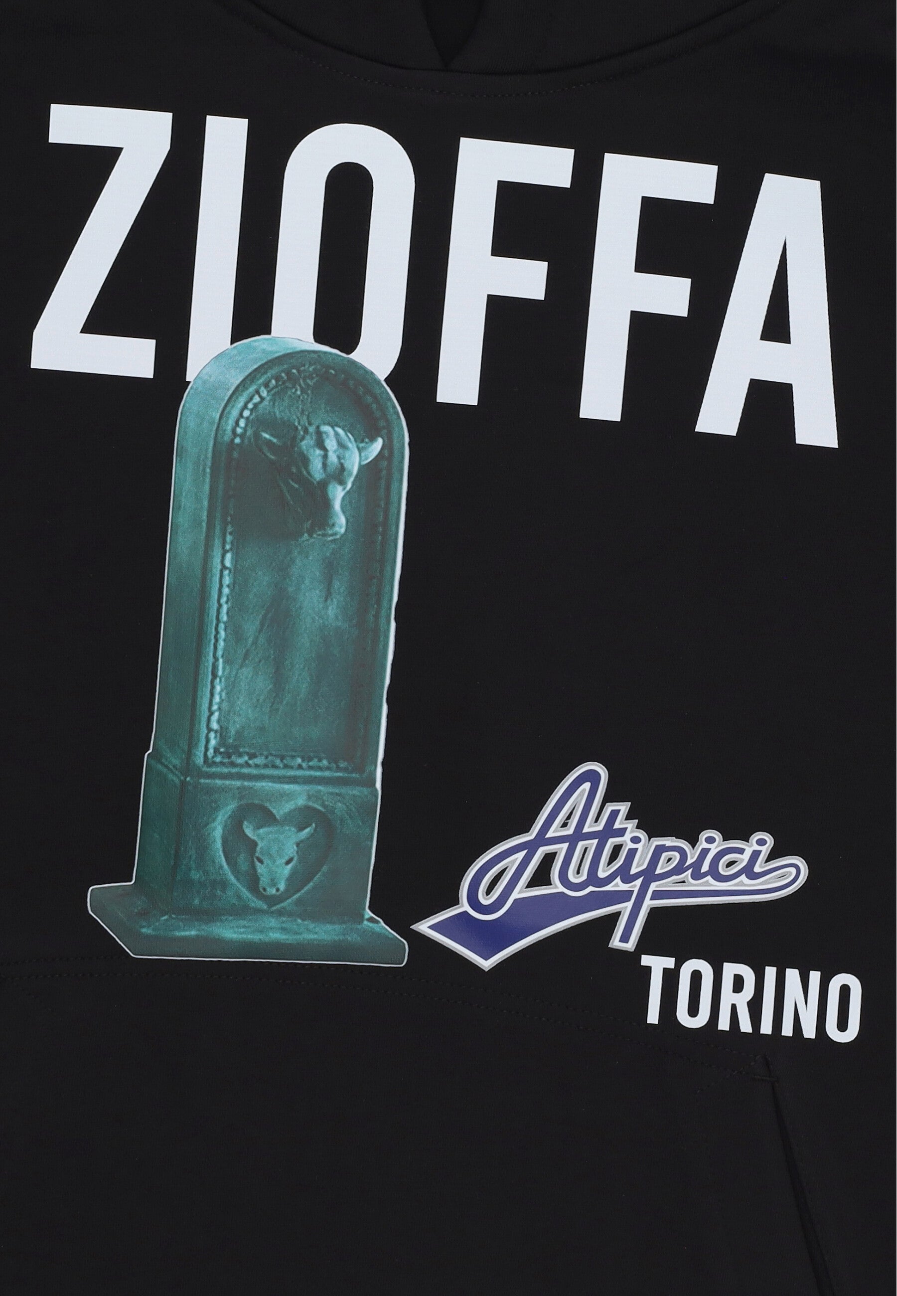 Felpa Cappuccio Uomo Zioffa Hoodie Black ATIPICI091-HD-ZIO