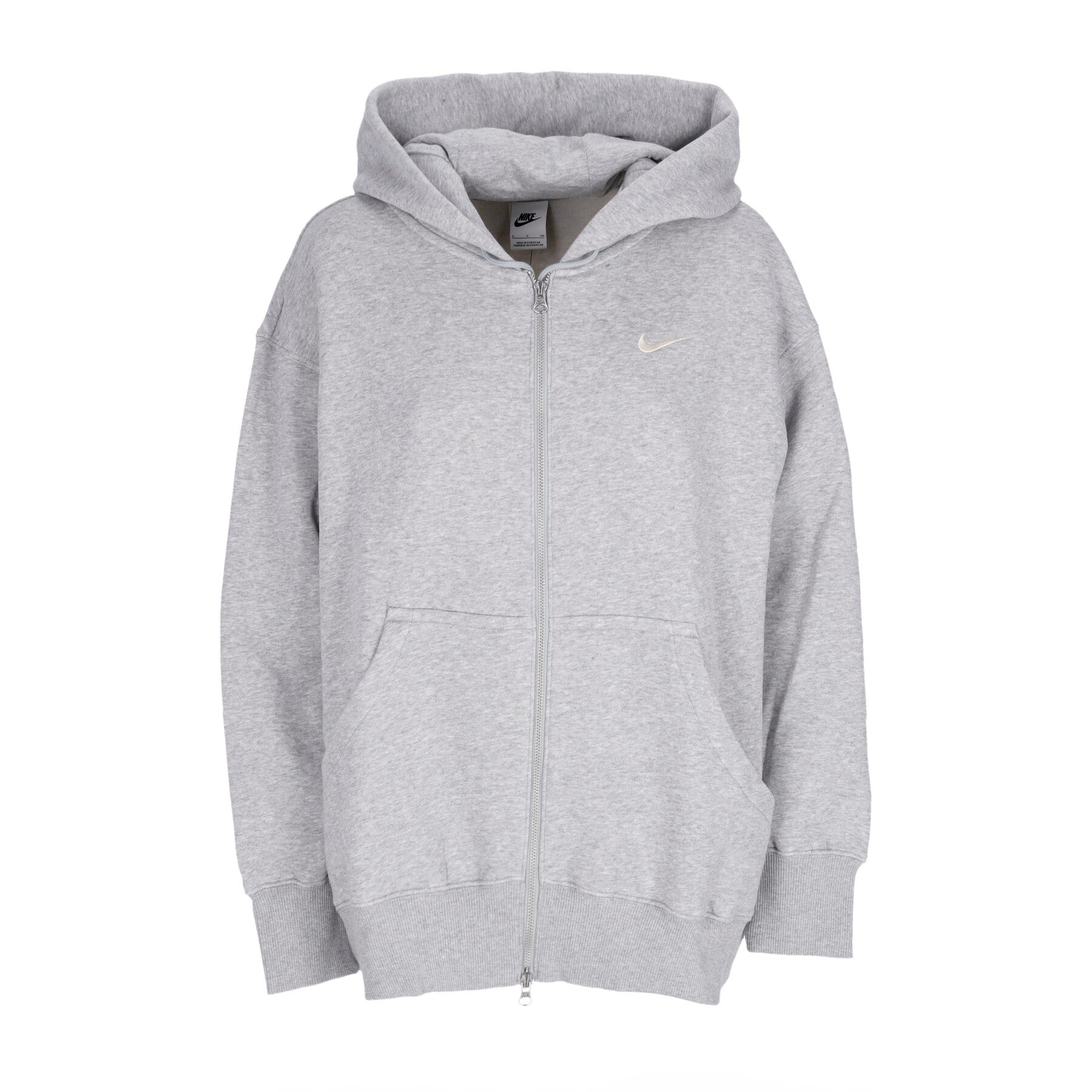 Felpa Cappuccio Zip Donna W Phoenix Fleece Hoodie Dk Grey Heather/sail DQ5758