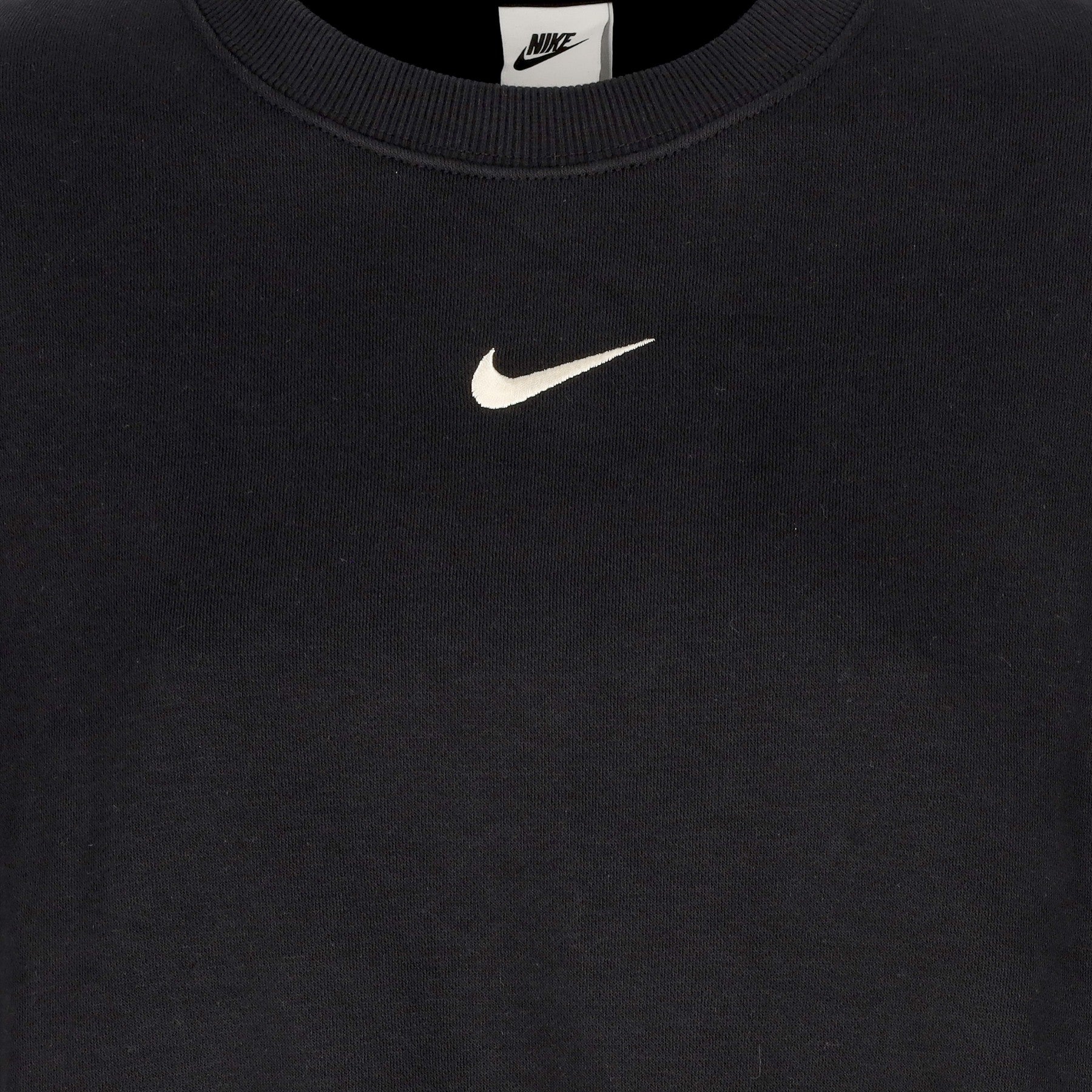 Felpa Girocollo Corta Donna W Sportswear Phoenix Fleece Over-oversized Crewneck Black/sail DQ5761